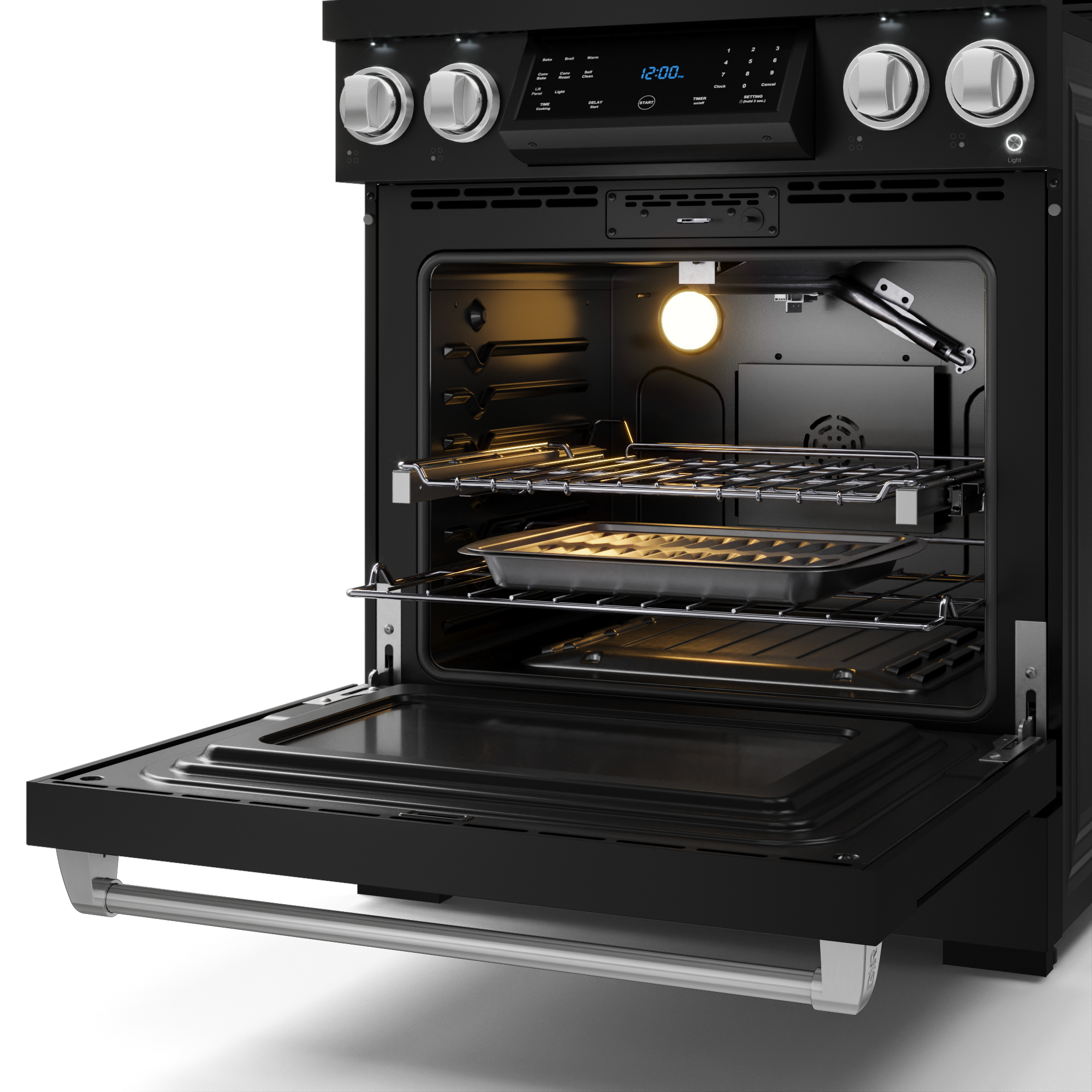 30 Inch Professional LP Range with Tilt Panel Touch Control in Matte Black/Stainless Steel | Gordon Ramsay Series