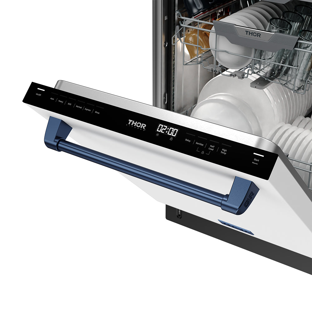 24 Inch Dishwasher in White and Blue | Gordon Ramsay Series