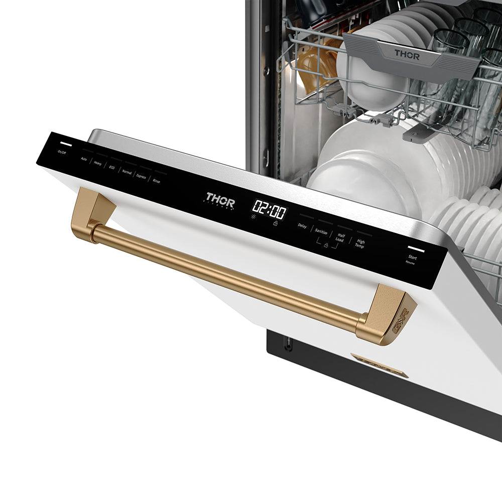 24 Inch Dishwasher in White and Bronze | Gordon Ramsay Series