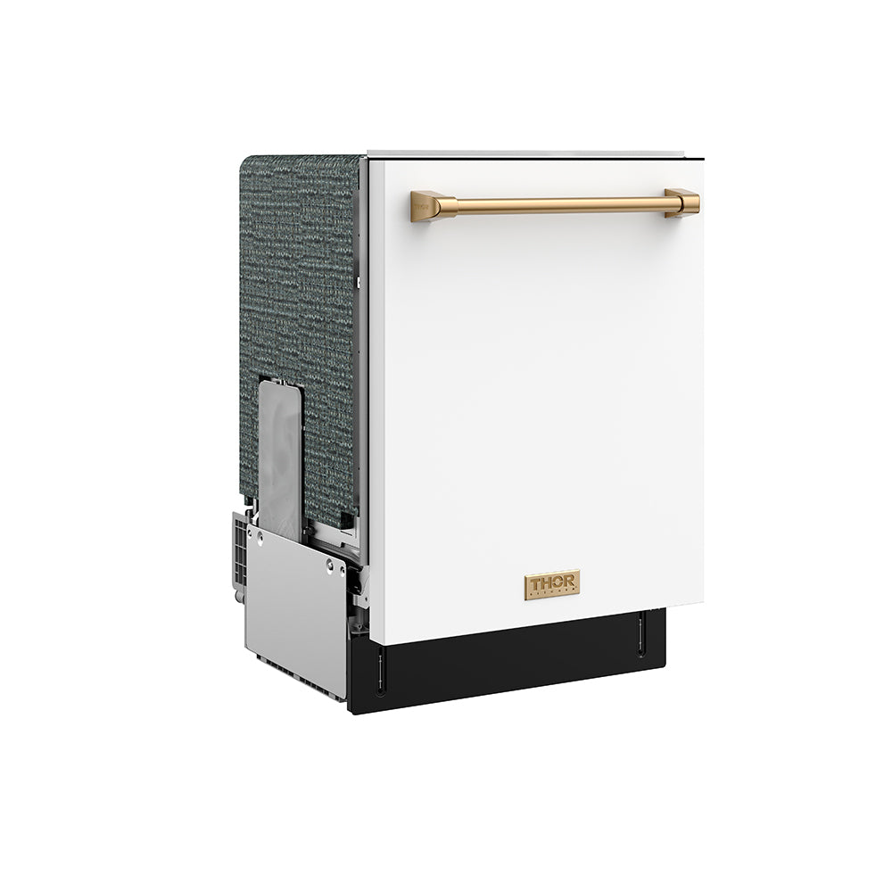 24 Inch Dishwasher in White and Bronze | Gordon Ramsay Series