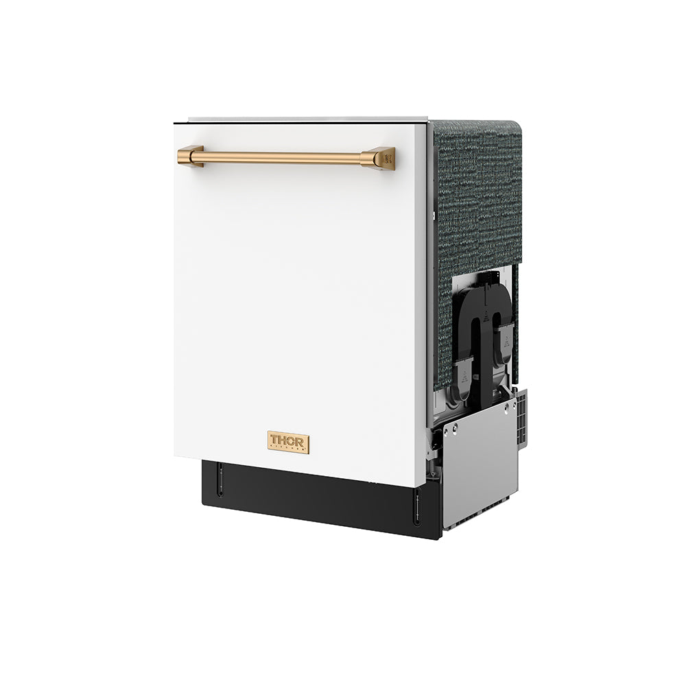 24 Inch Dishwasher in White and Bronze | Gordon Ramsay Series
