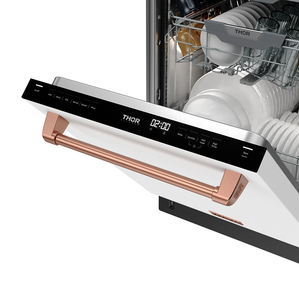 24 Inch Dishwasher in White and Rose Gold | Gordon Ramsay Series
