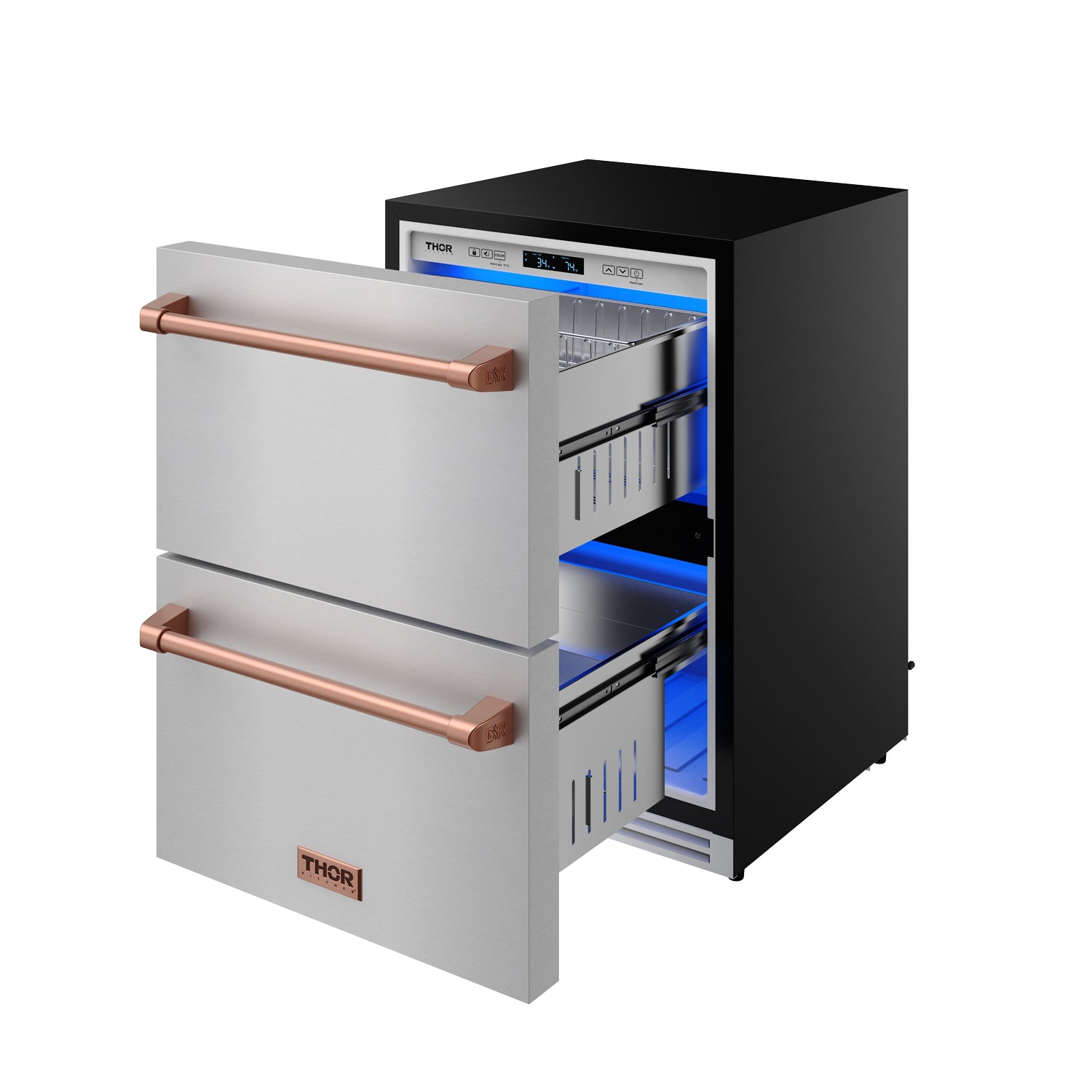 24" Undercounter Built-In or Freestanding Drawer Refrigerator – Stainless Steel/Rose Gold | Gordon Ramsay Series