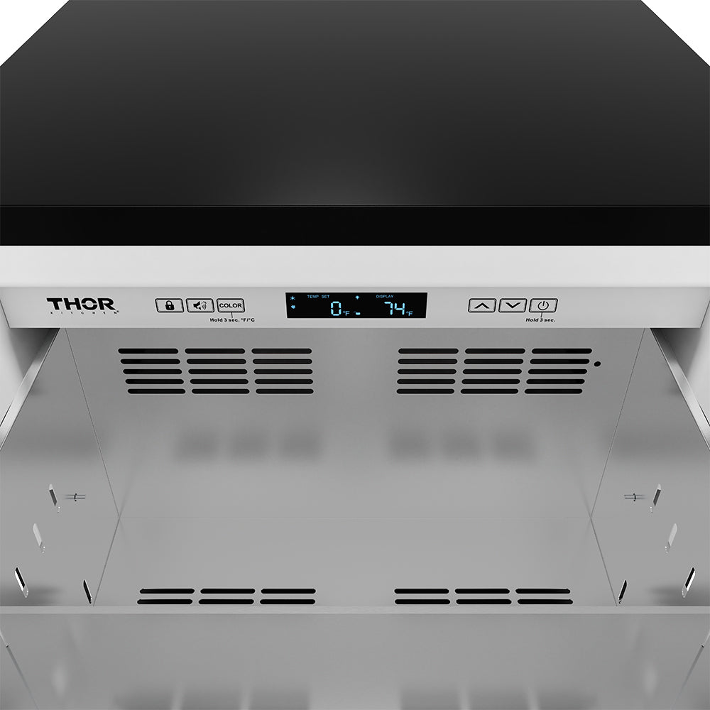 24" Undercounter Built-In or Freestanding Drawer Refrigerator – Black/Stainless Steel | Gordon Ramsay Series