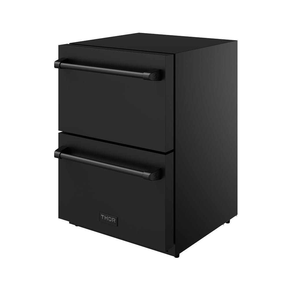 24" Undercounter Built-In or Freestanding Drawer Refrigerator – Black | Gordon Ramsay Series