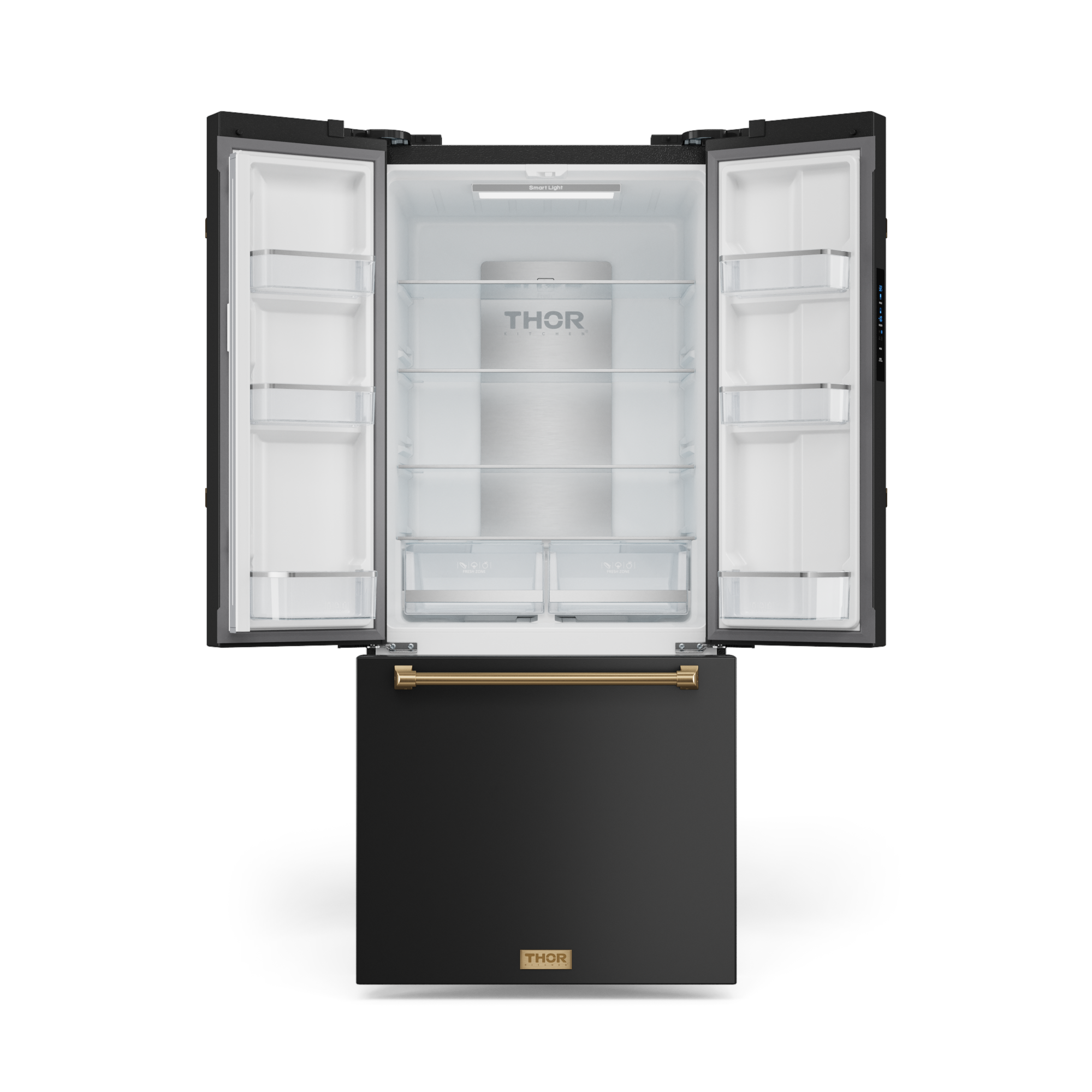 30 Inch 17.5 cu ft French Door Counter Depth Refrigerator with Ice Maker in Black/Bronze | Gordon Ramsay Series