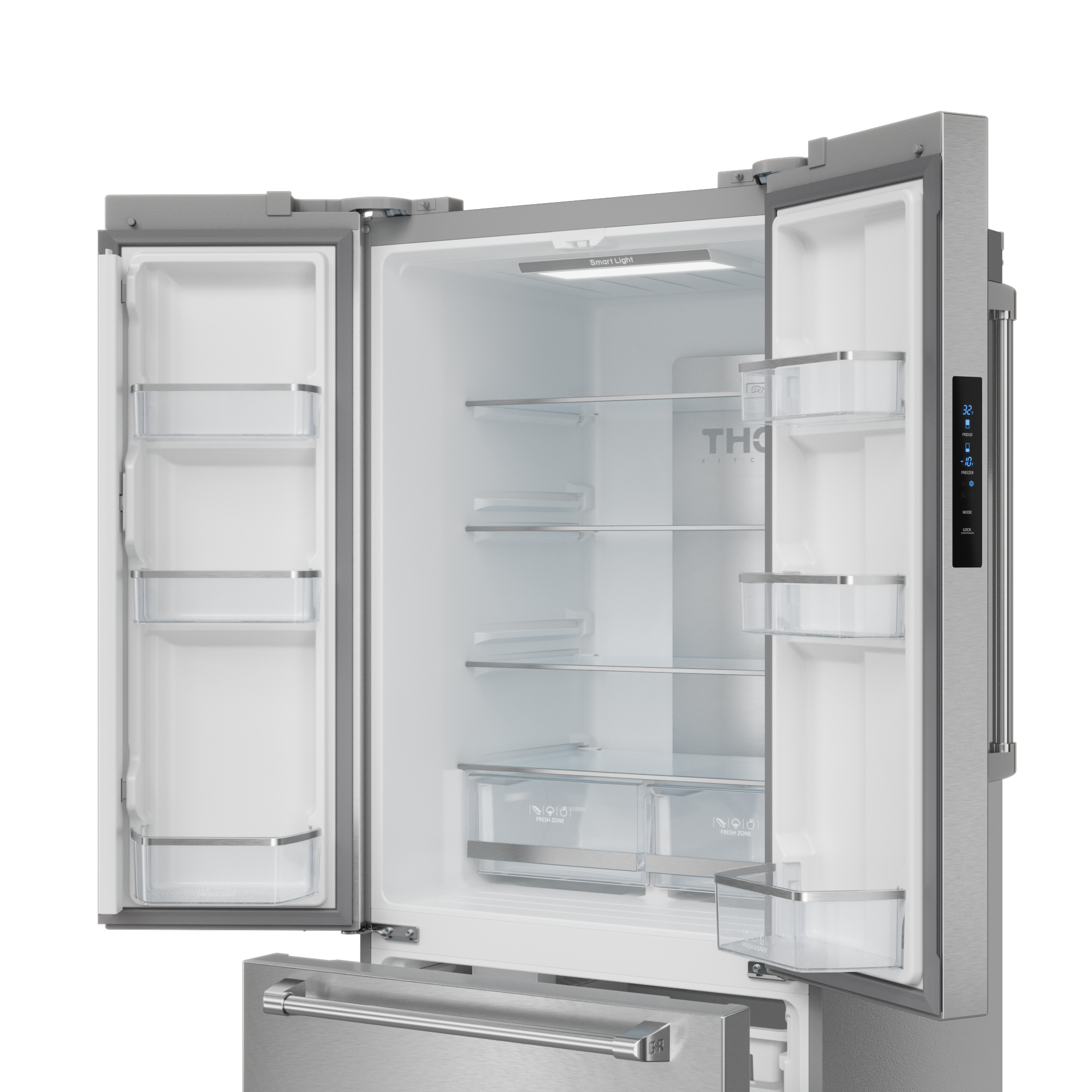 30 Inch 17.5 cu ft French Door Counter Depth Refrigerator with Ice Maker in Stainless Steel | Gordon Ramsay Series