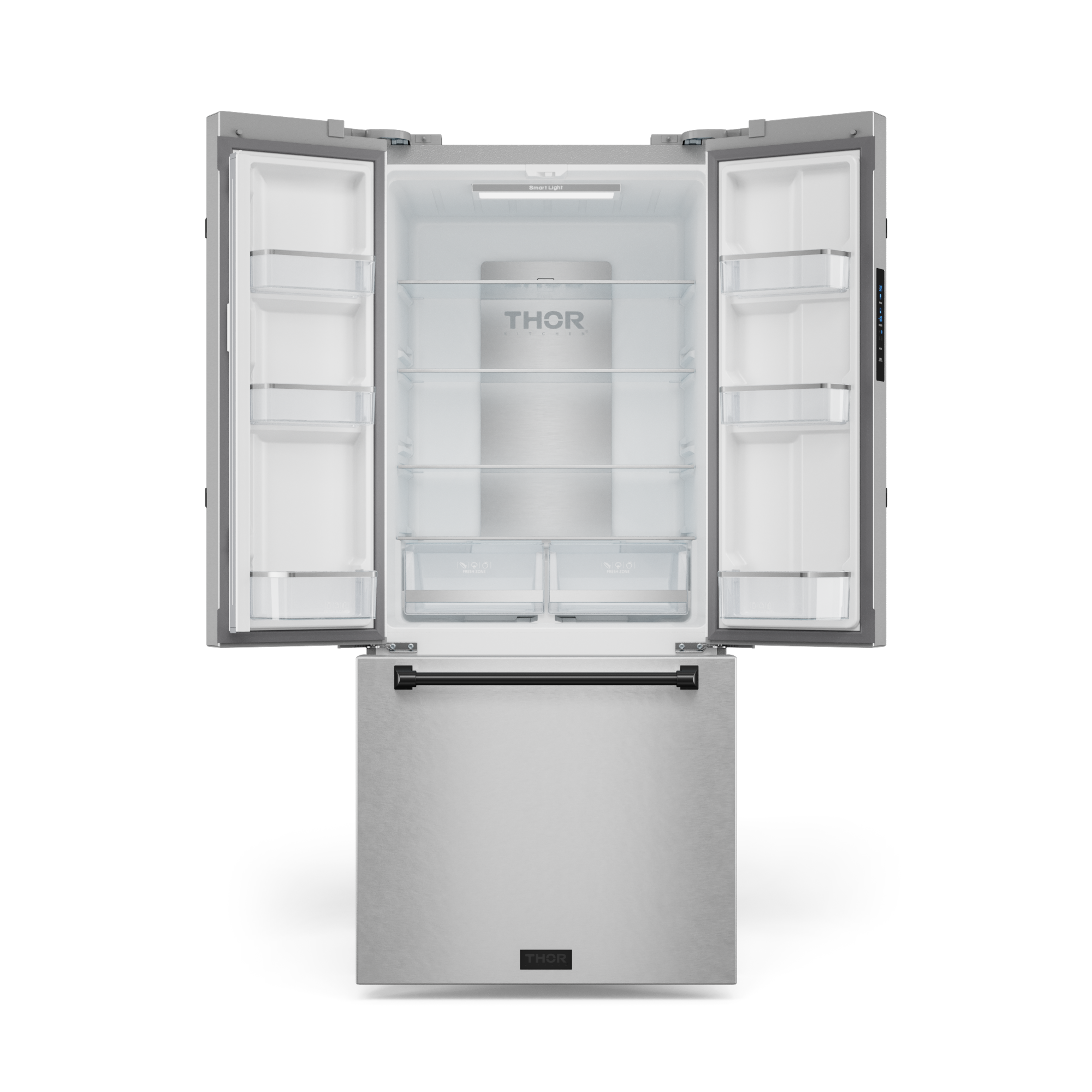 30 Inch 17.5 cu ft French Door Counter Depth Refrigerator with Ice Maker in Stainless Steel/Black | Gordon Ramsay Series