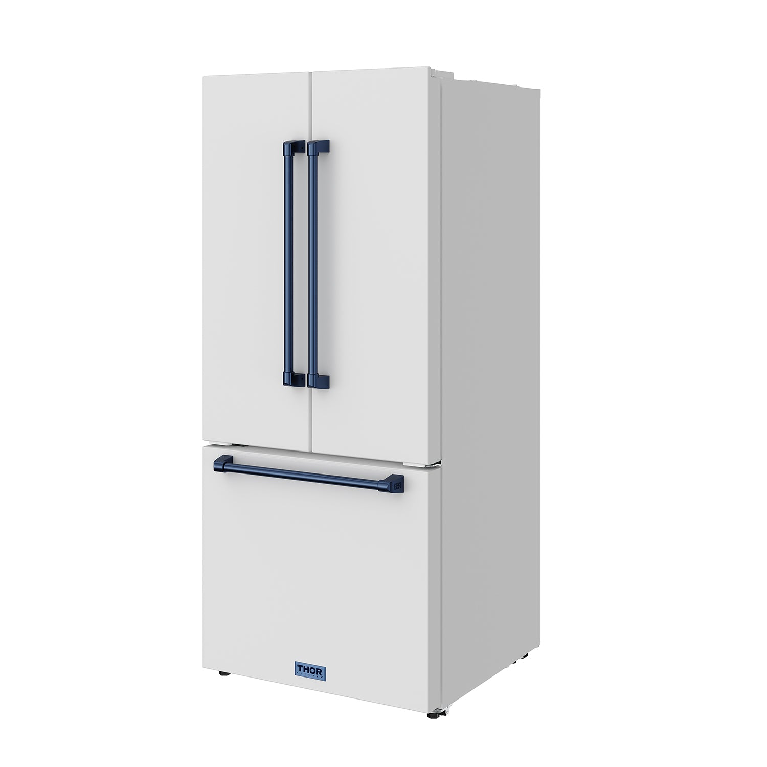 30 Inch French Door Counter Depth Refrigerator with Ice Maker – White/Blue | Gordon Ramsay Series