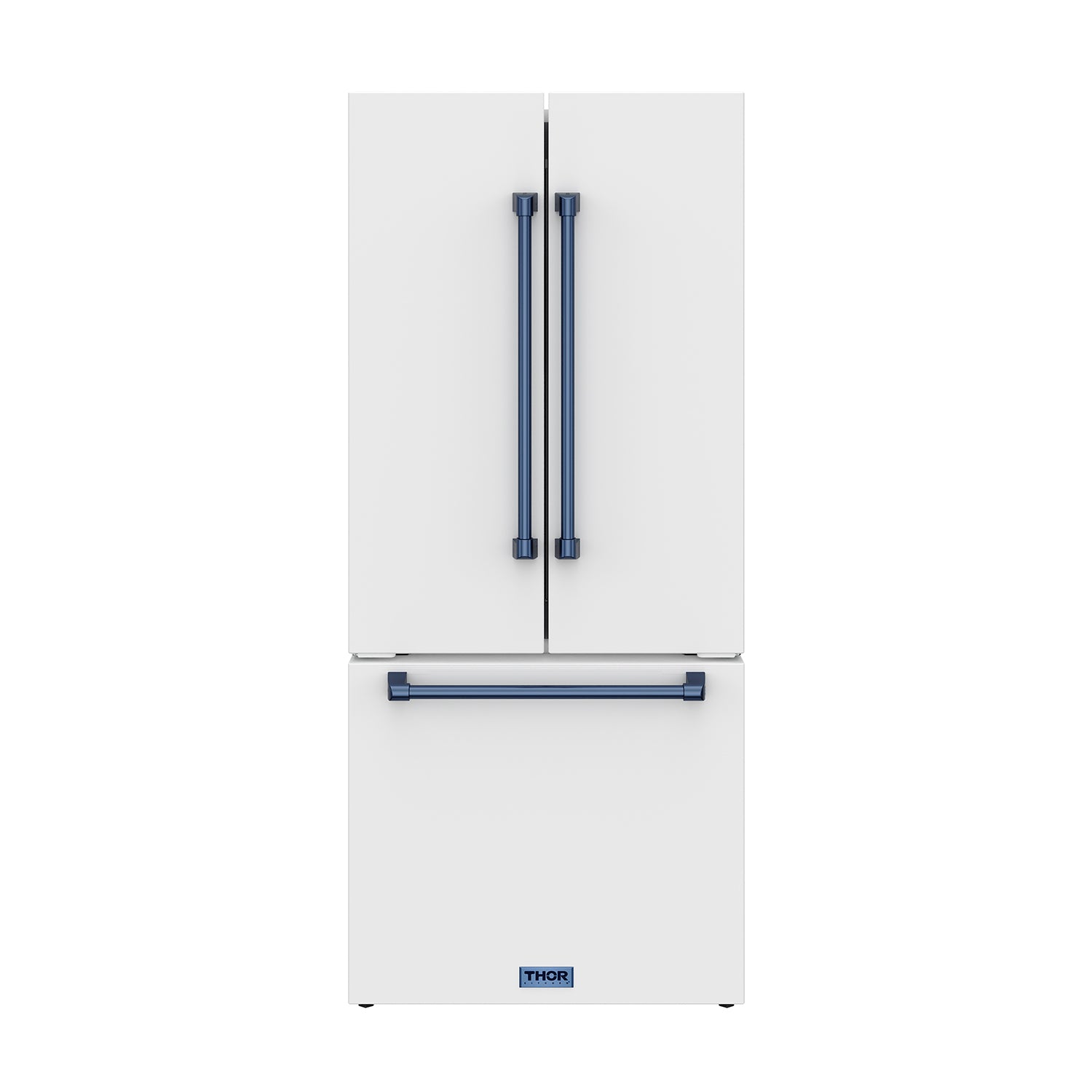 30 Inch French Door Counter Depth Refrigerator with Ice Maker – White/Blue | Gordon Ramsay Series