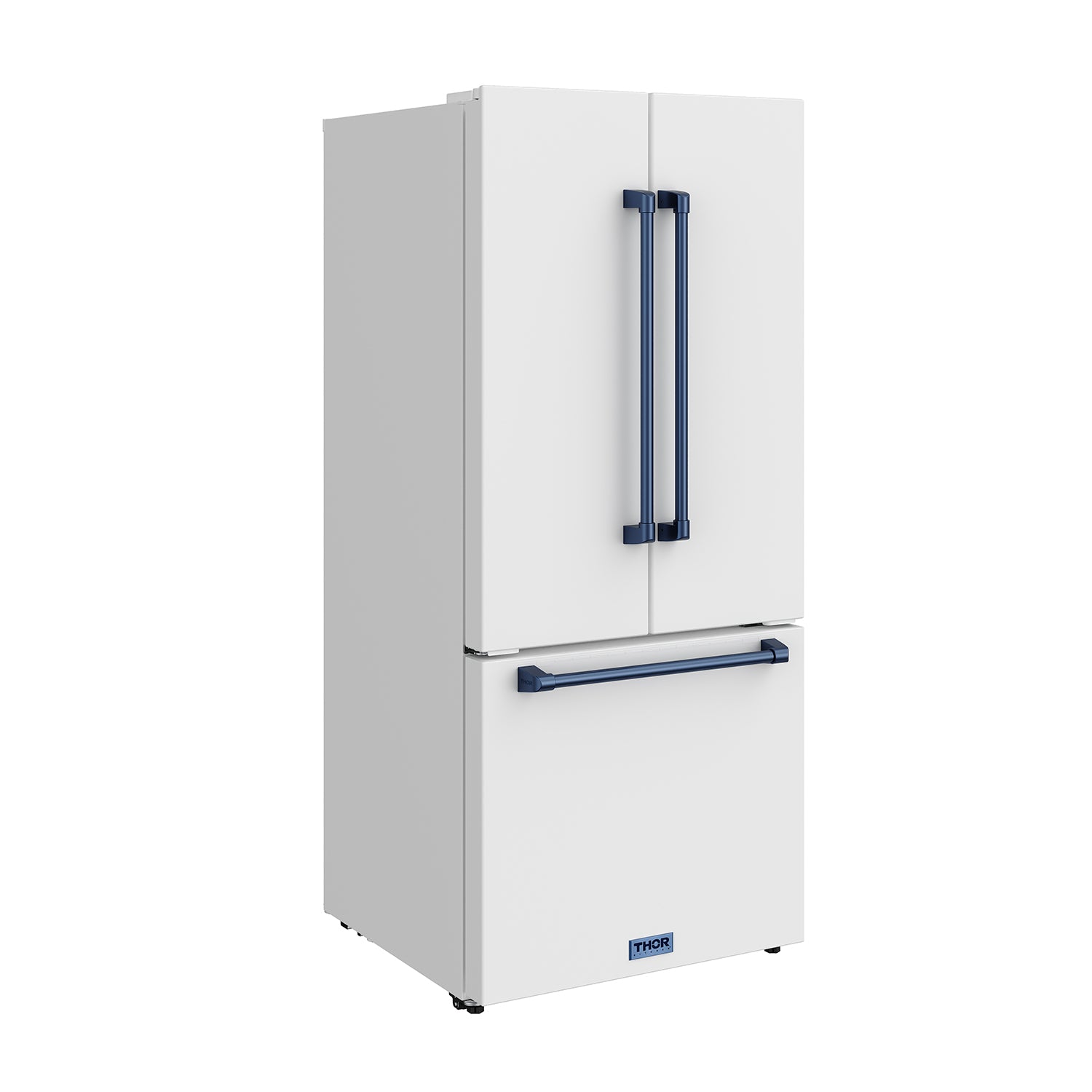 30 Inch French Door Counter Depth Refrigerator with Ice Maker – White/Blue | Gordon Ramsay Series