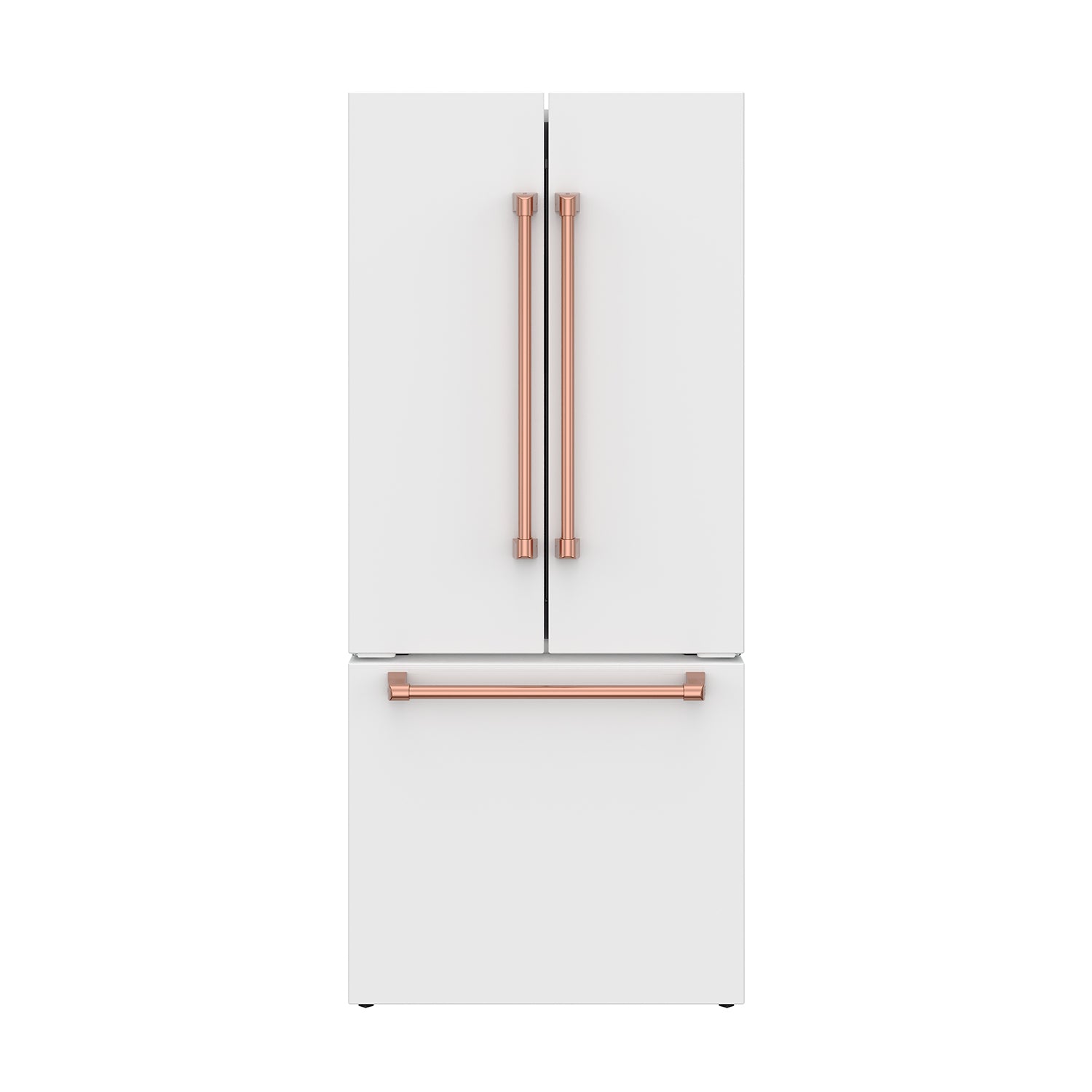 30 Inch French Door Counter Depth Refrigerator with Ice Maker – White/Rose Gold | Gordon Ramsay Series