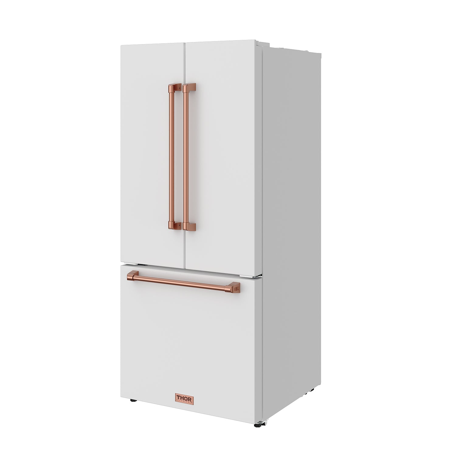 30 Inch French Door Counter Depth Refrigerator with Ice Maker – White/Rose Gold | Gordon Ramsay Series