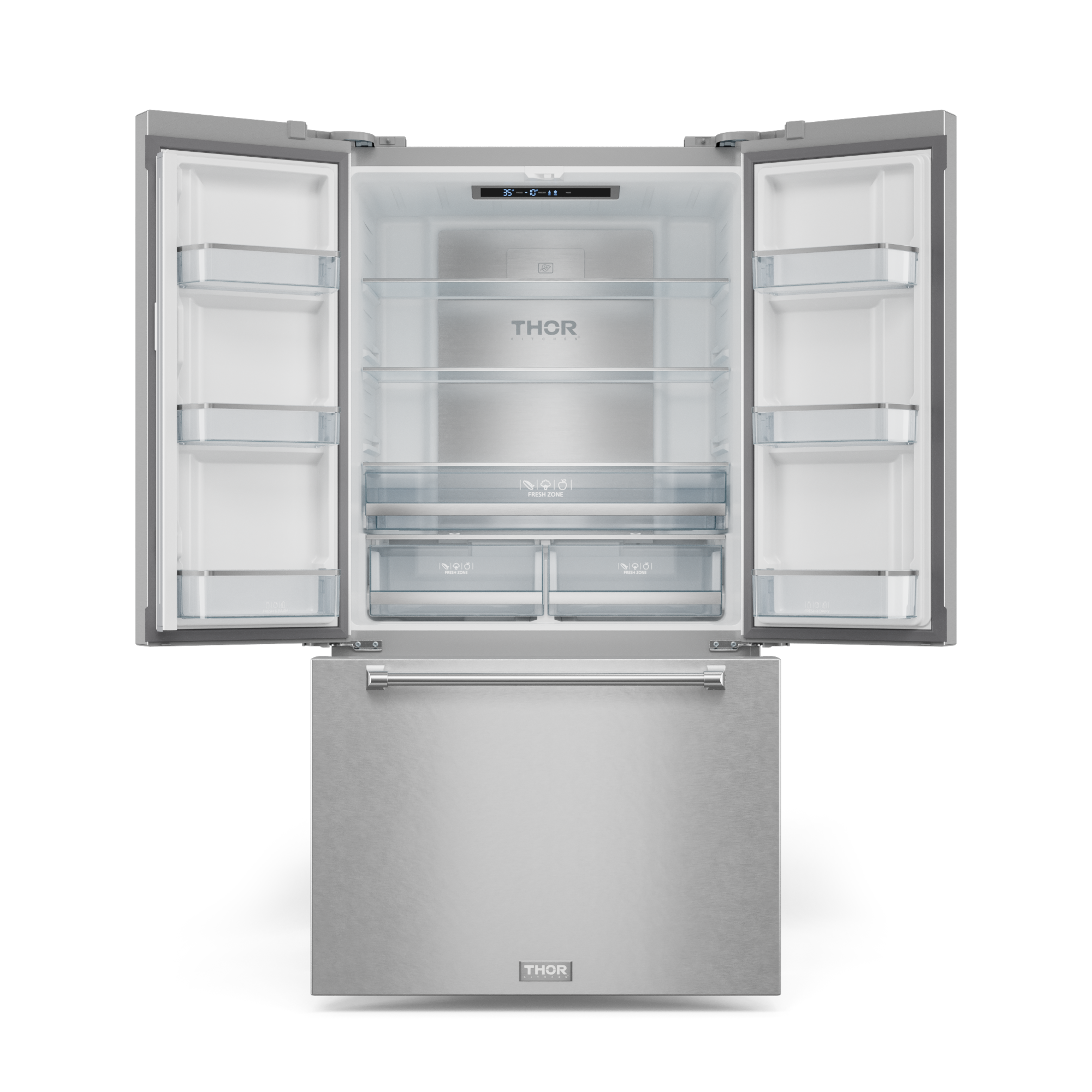 36 Inch 20.3 cu ft French Door Counter Depth Refrigerator with Ice Maker in Stainless Steel | Gordon Ramsay Series