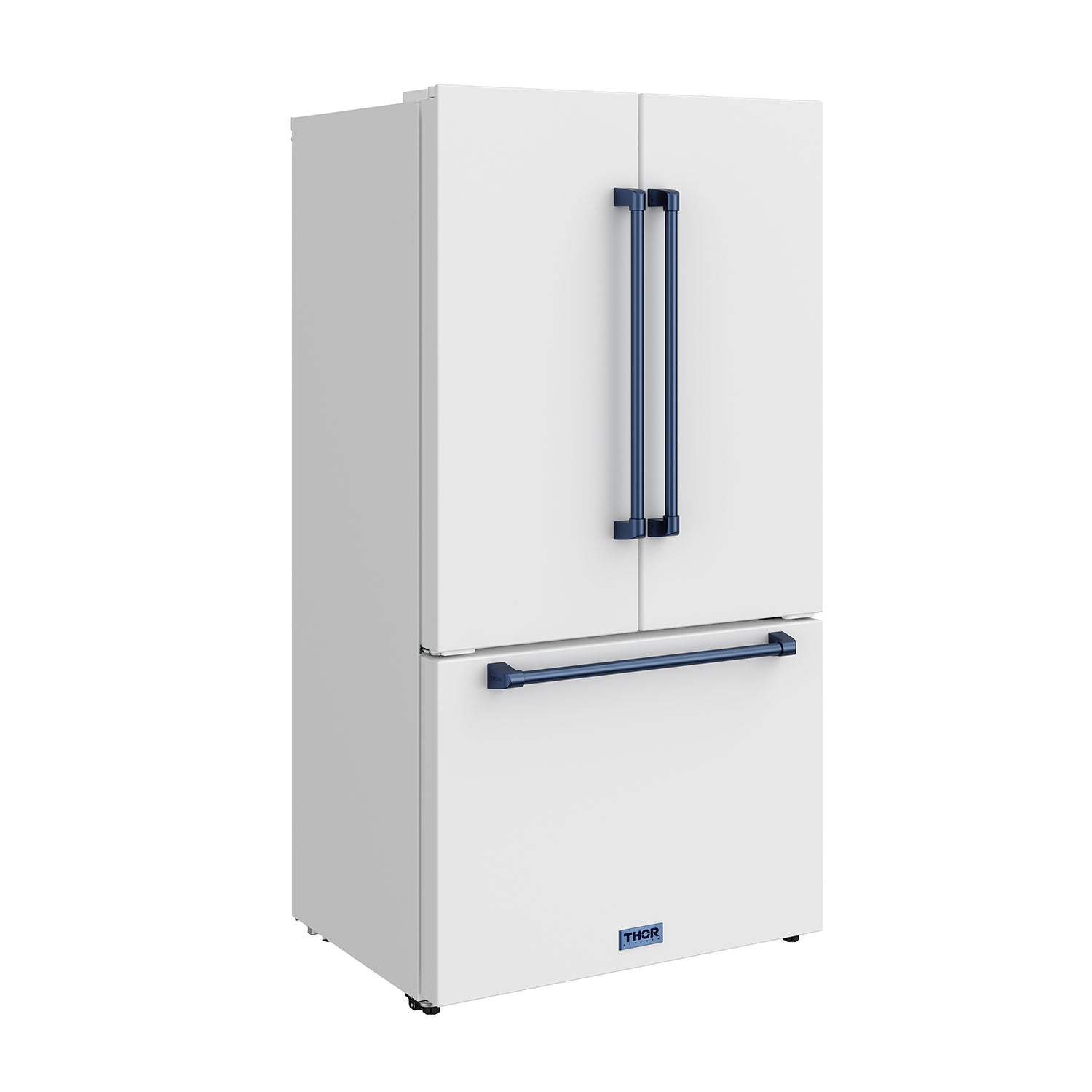 36 Inch French Door Counter Depth Refrigerator with Ice Maker – White/Blue | Gordon Ramsay Series