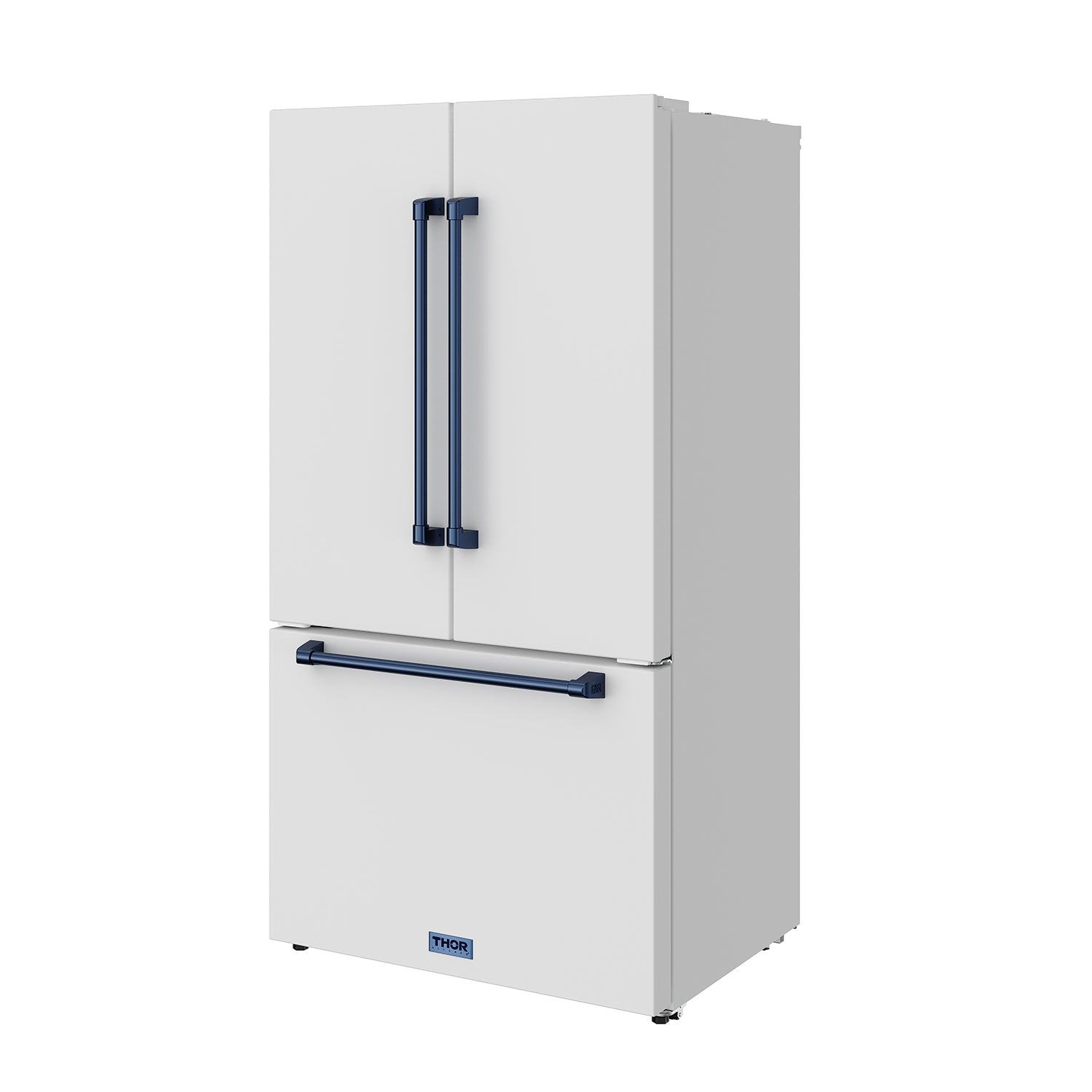 36 Inch French Door Counter Depth Refrigerator with Ice Maker – White/Blue | Gordon Ramsay Series