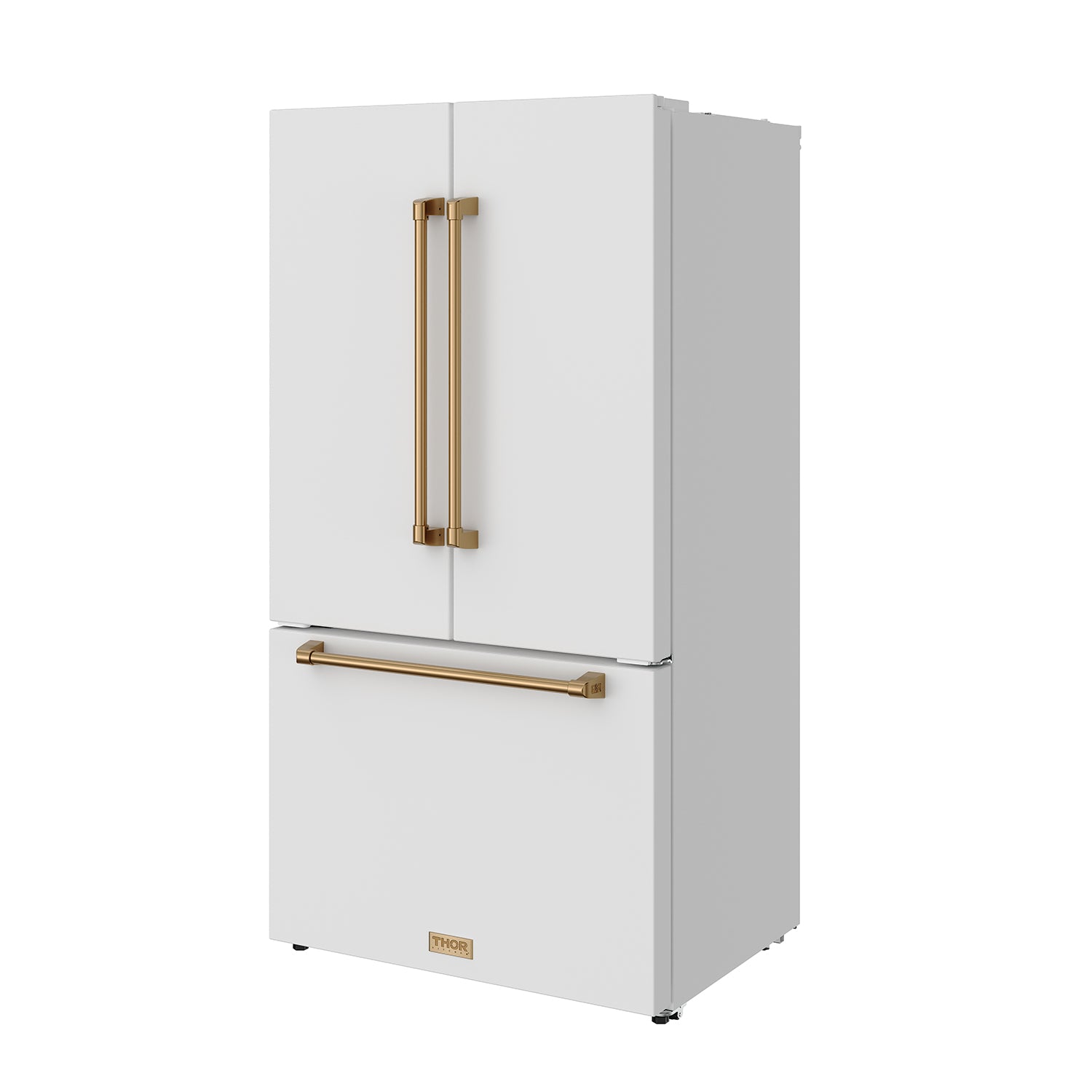 36 Inch French Door Counter Depth Refrigerator with Ice Maker – White/Bronze | Gordon Ramsay Series