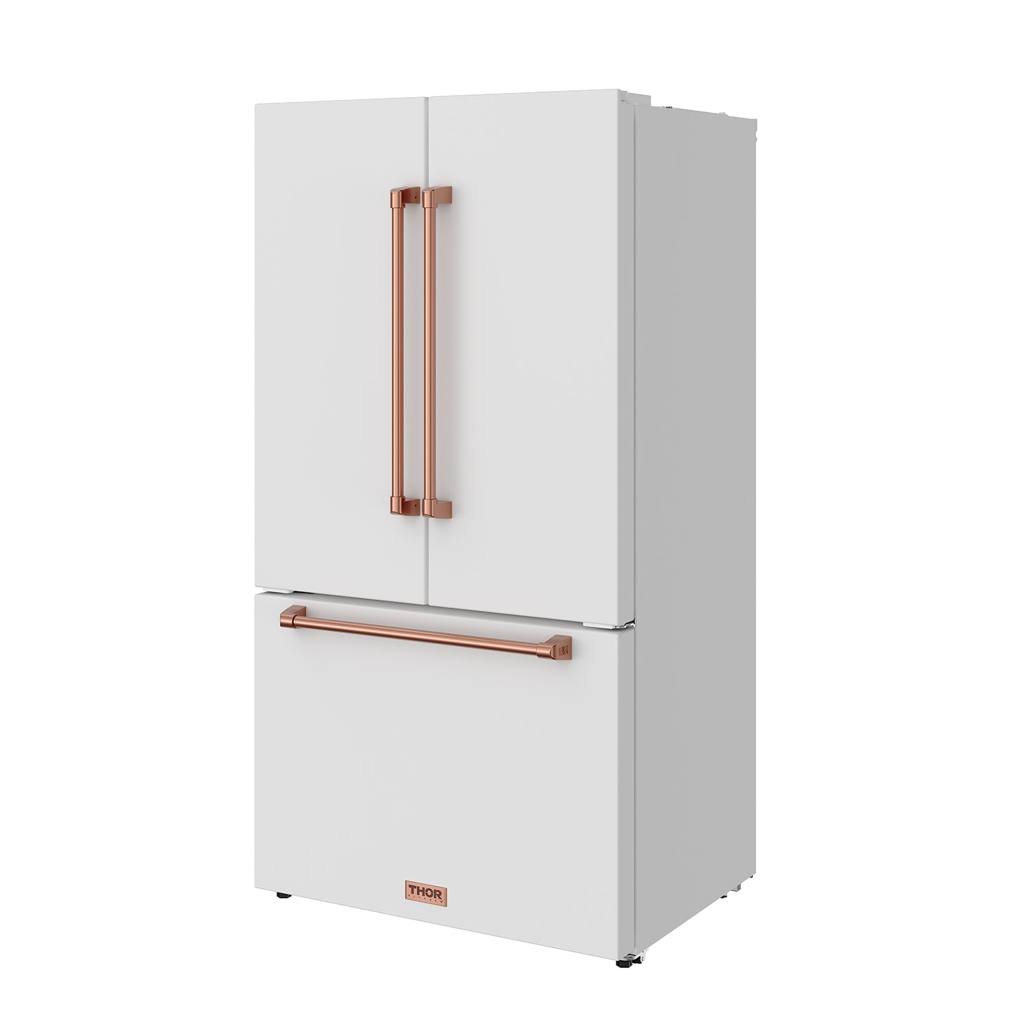 36 Inch French Door Counter Depth Refrigerator with Ice Maker – White/Rose Gold | Gordon Ramsay Series