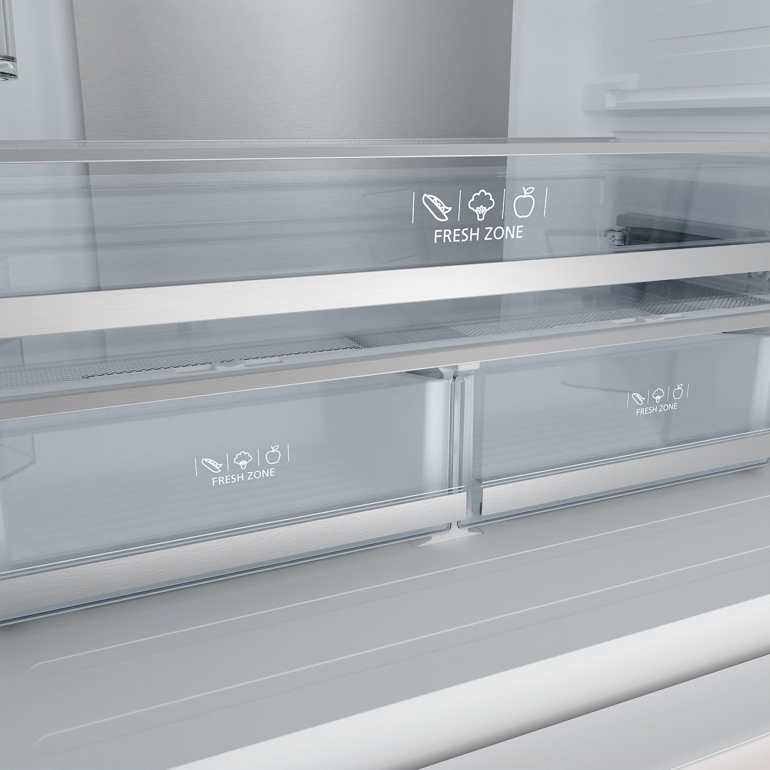 36 Inch French Door Counter Depth Refrigerator with Ice Maker – White/Rose Gold | Gordon Ramsay Series