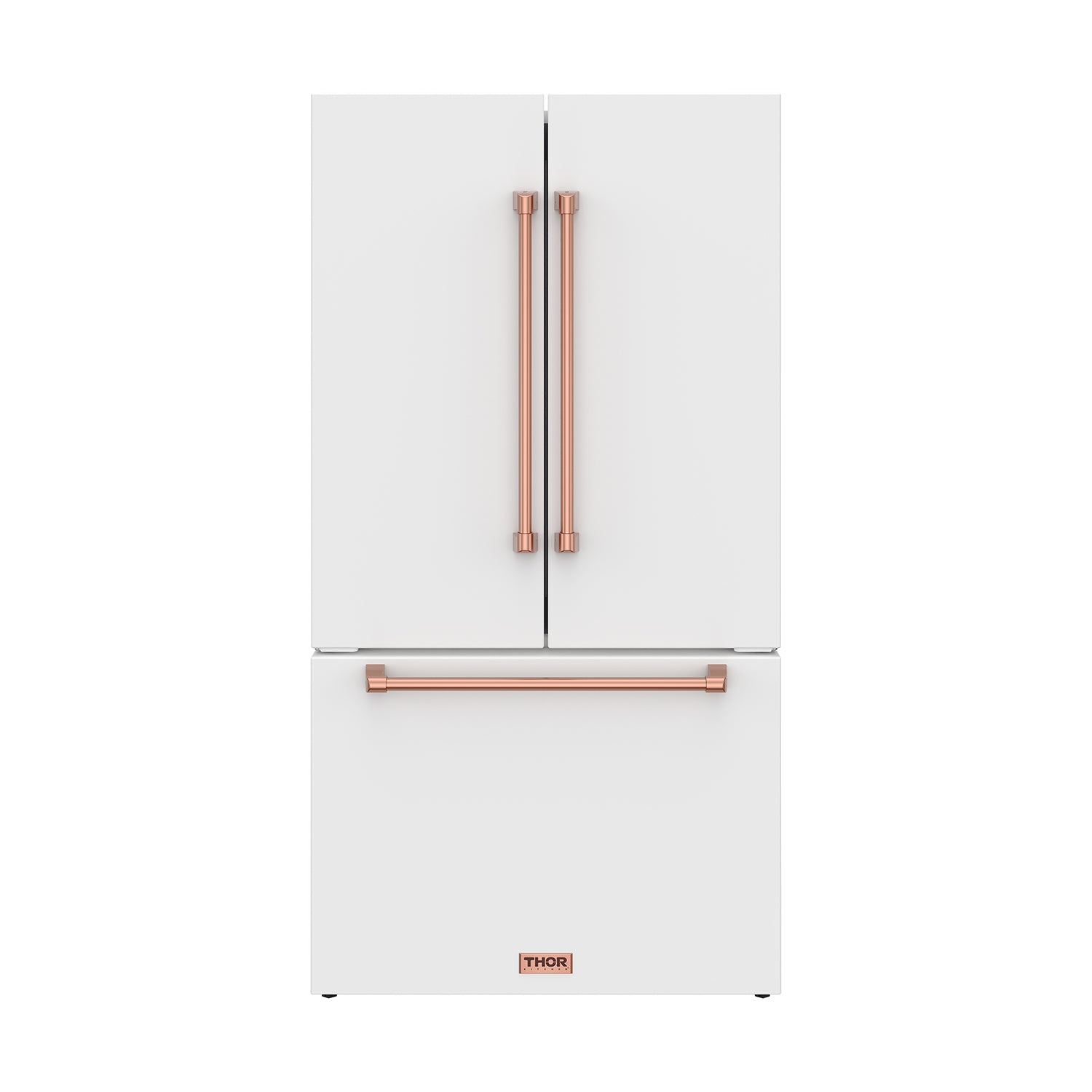36 Inch French Door Counter Depth Refrigerator with Ice Maker – White/Rose Gold | Gordon Ramsay Series