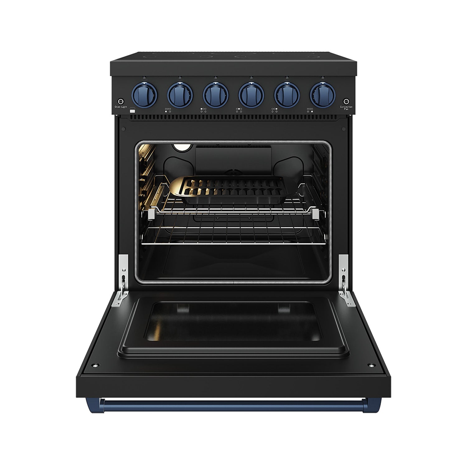 30 Inch Professional Electric Range with Precision Knob Control in Black and Blue | Gordon Ramsay Series