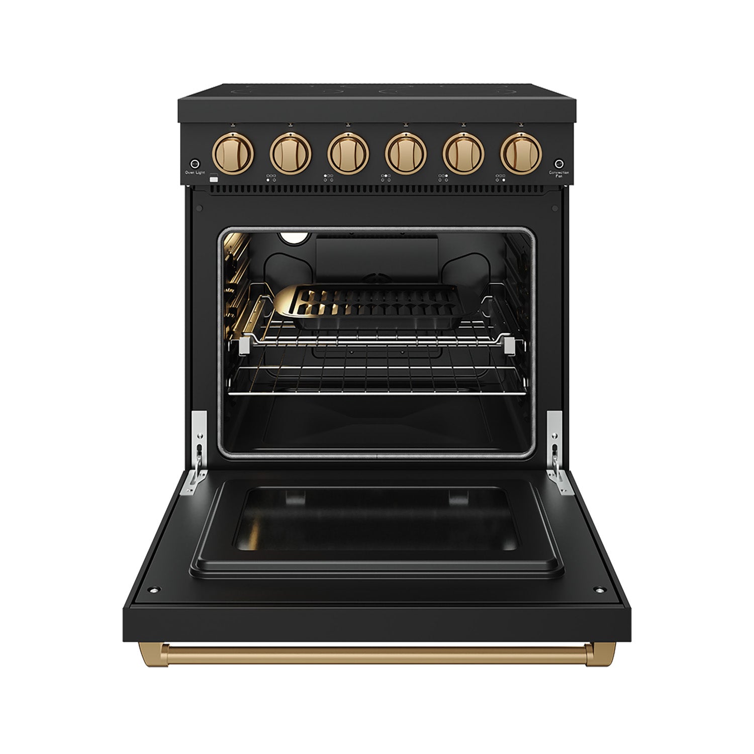 30 Inch Professional Electric Range with Precision Knob Control in Black and Bronze | Gordon Ramsay Series