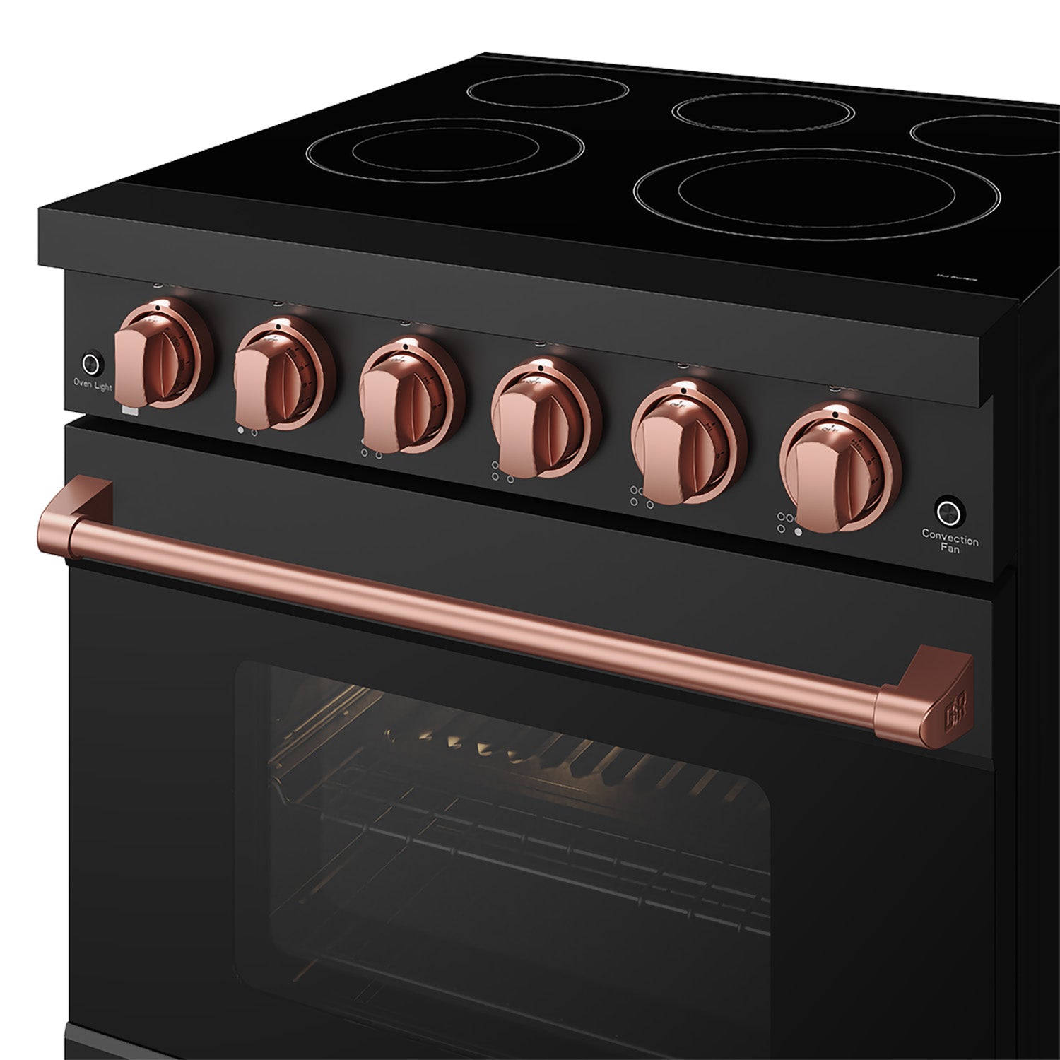 30 Inch Professional Electric Range with Precision Knob Control in Black and Rose Gold | Gordon Ramsay Series