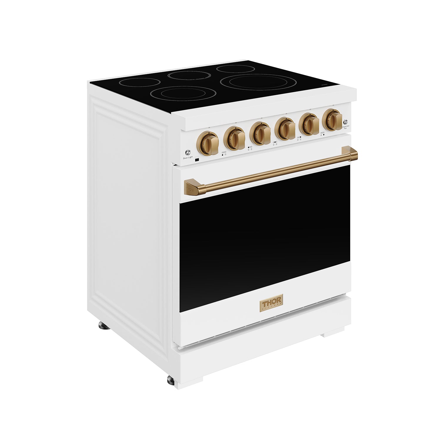 30 Inch Professional Electric Range with Precision Knob Control in White/Bronze | Gordon Ramsay Series