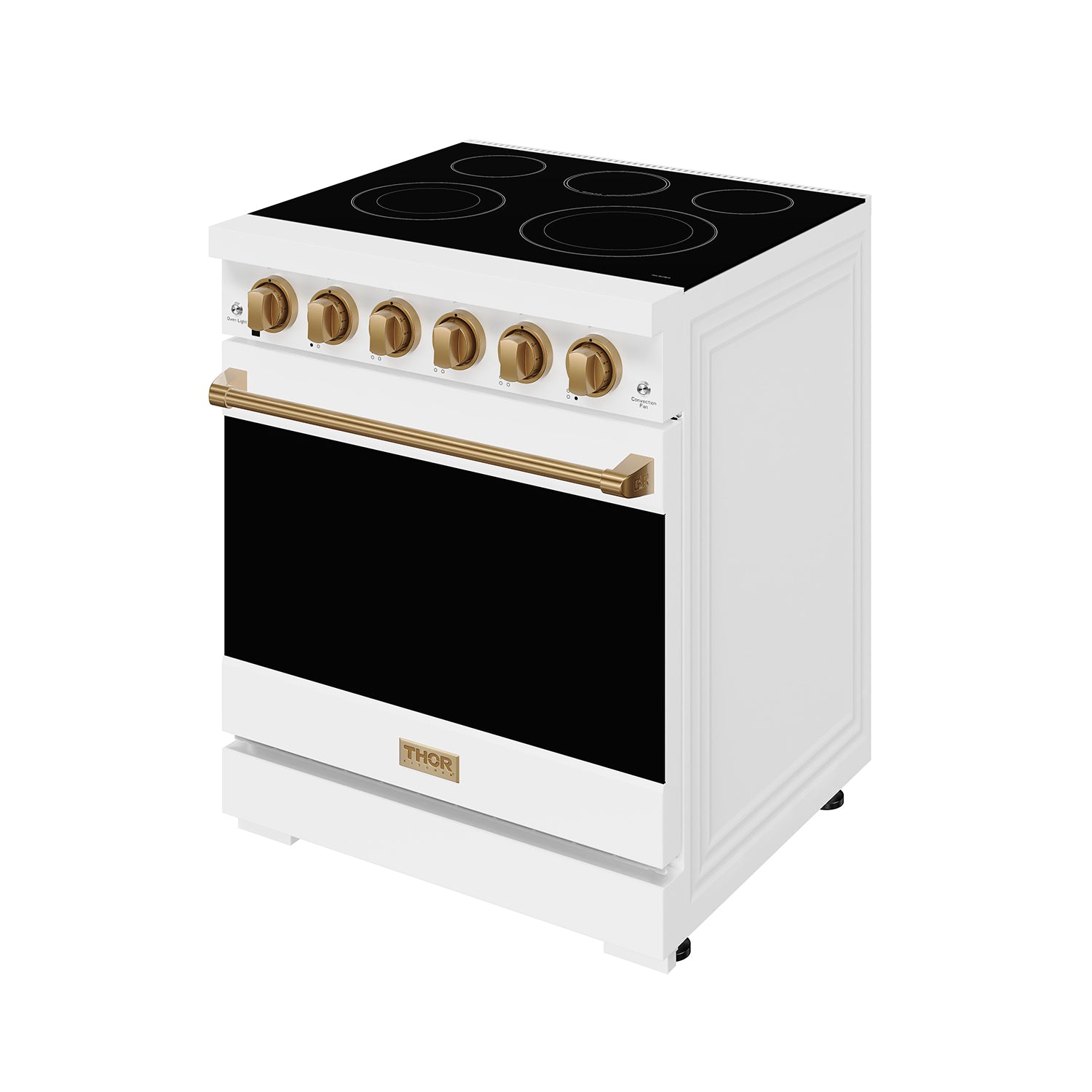 30 Inch Professional Electric Range with Precision Knob Control in White/Bronze | Gordon Ramsay Series