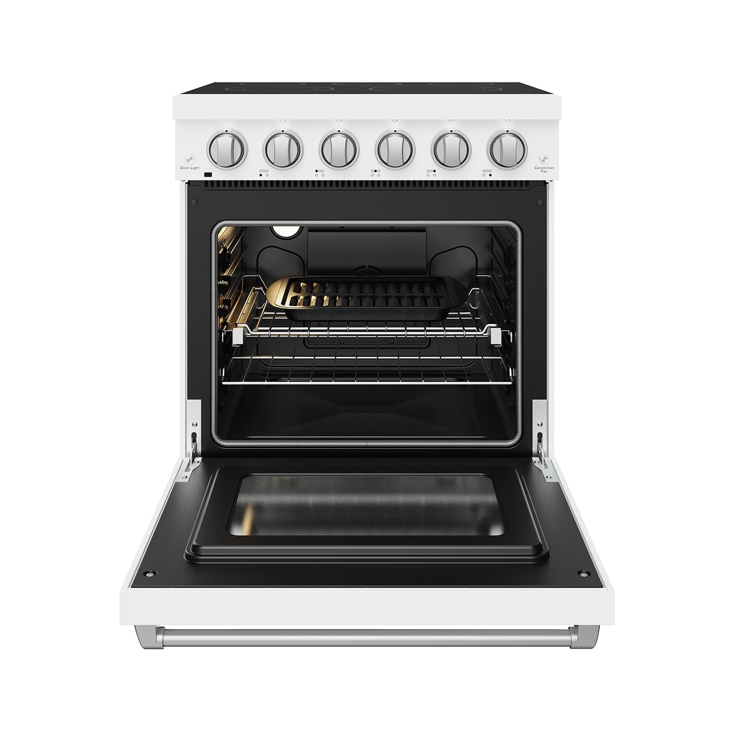 30 Inch Professional Electric Range with Precision Knob Control in White | Gordon Ramsay Series