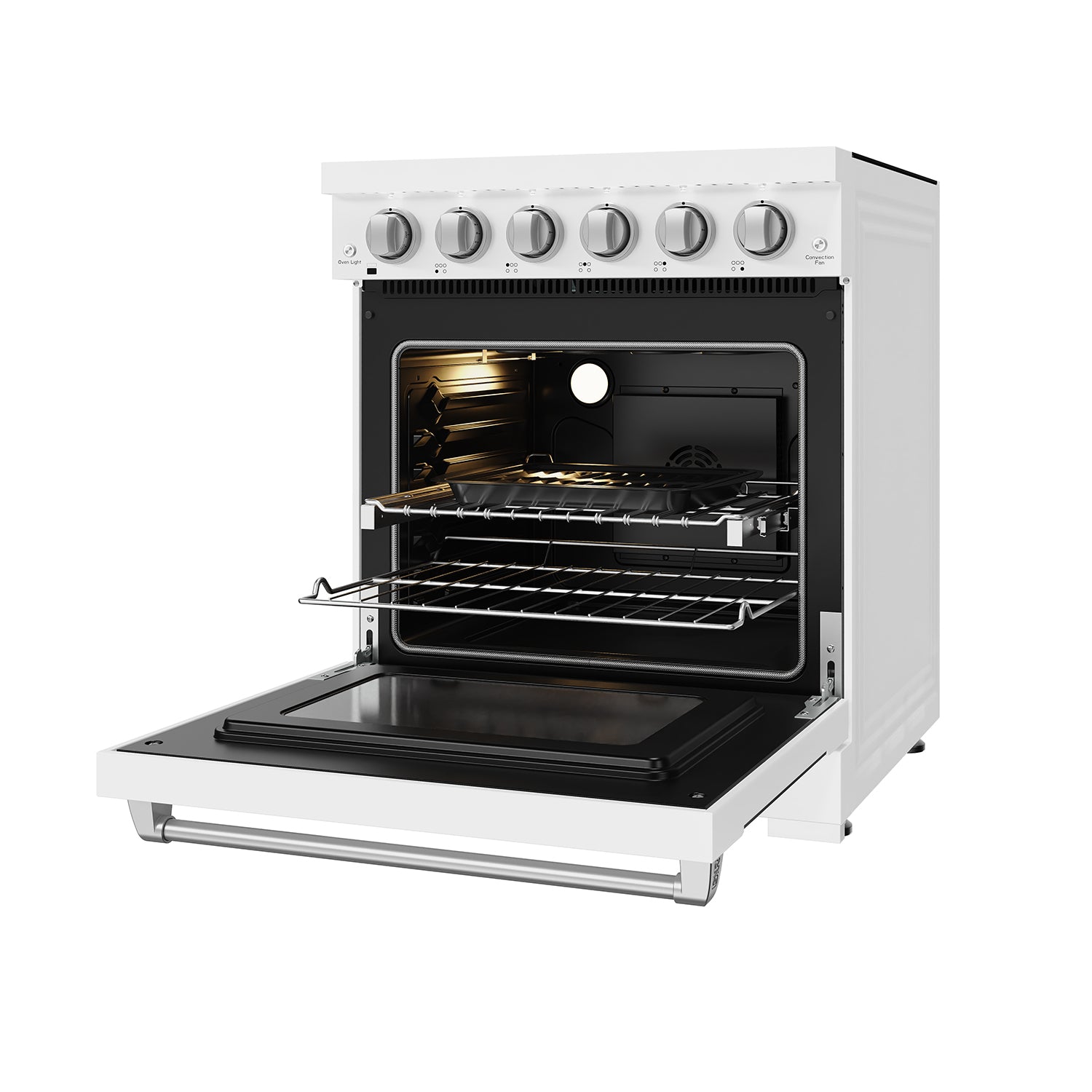 30 Inch Professional Electric Range with Precision Knob Control in White | Gordon Ramsay Series