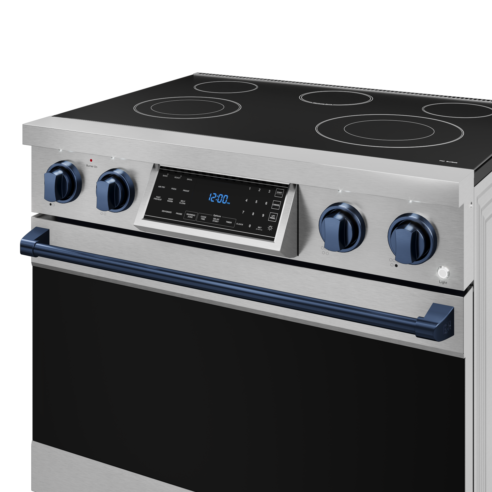 36 Inch Professional Electric Range with Tilt Panel Touch Control in Stainless Steel/Navy Blue | Gordon Ramsay Series