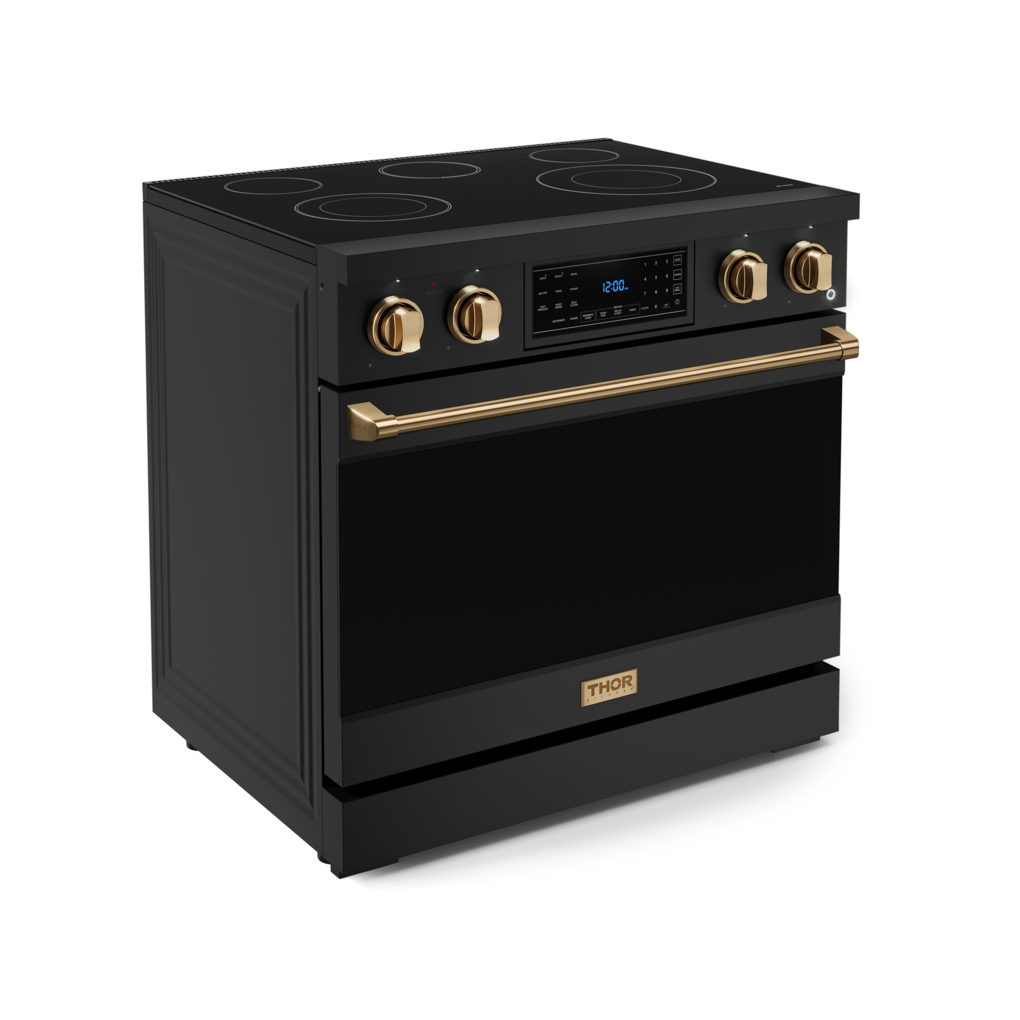 36 Inch Professional Electric Range with Tilt Panel Touch Control in Black/Bronze | Gordon Ramsay Series