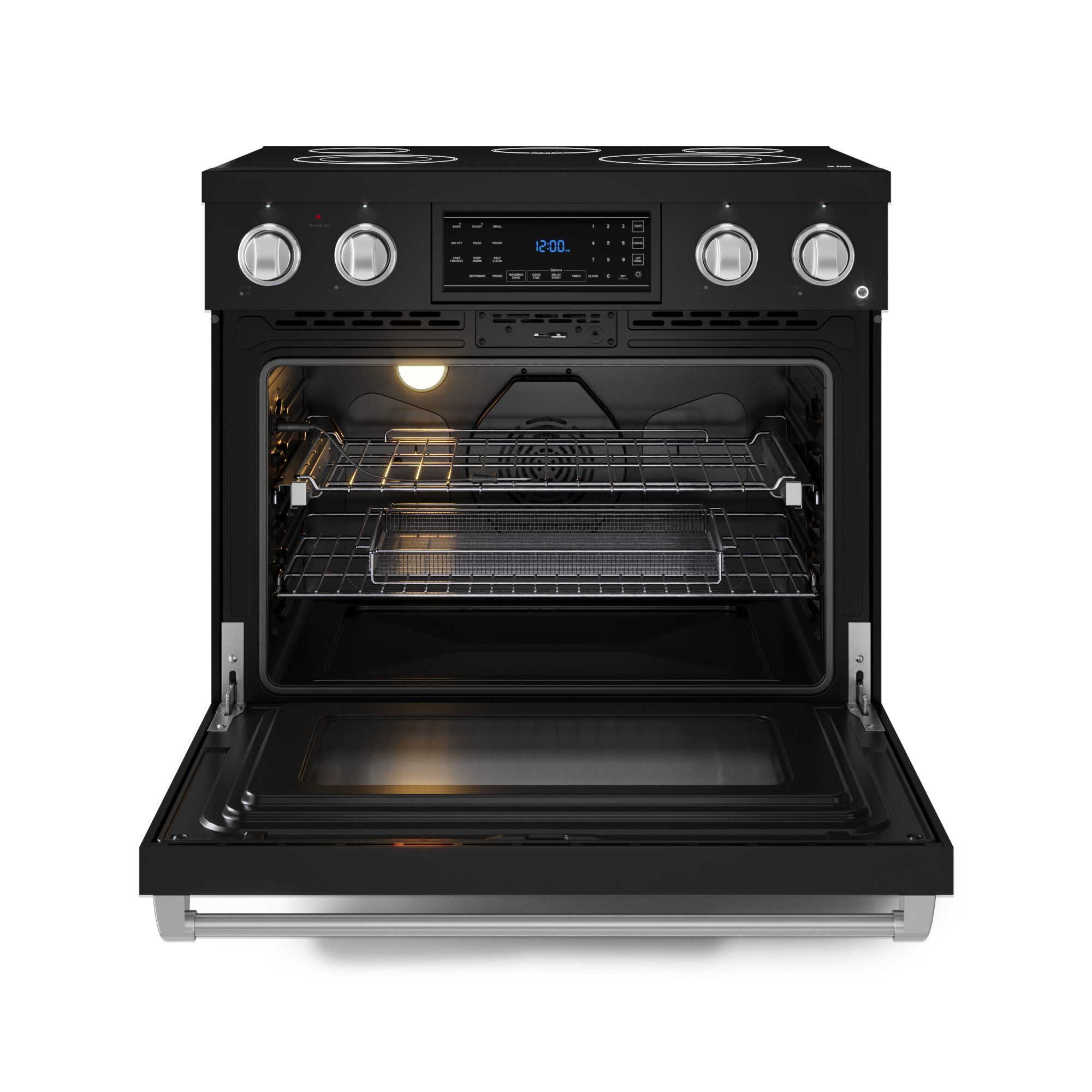 36 Inch Professional Electric Range with Tilt Panel Touch Control in Black/Stainless Steel | Gordon Ramsay Series