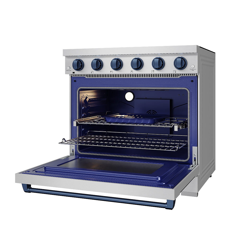 36 Inch Professional Electric Range in Stainless Steel/Blue | Gordon Ramsay Series