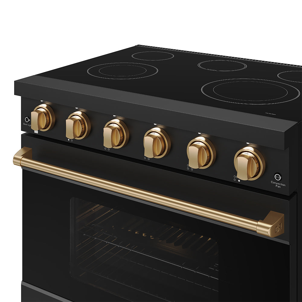36 Inch Professional Electric Range in Black/Bronze | Gordon Ramsay Series