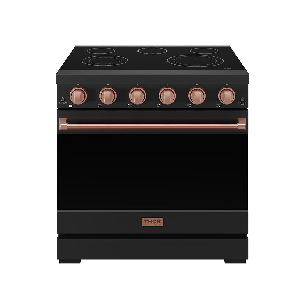 36 Inch Professional Electric Range in Black/Rose Gold | Gordon Ramsay Series