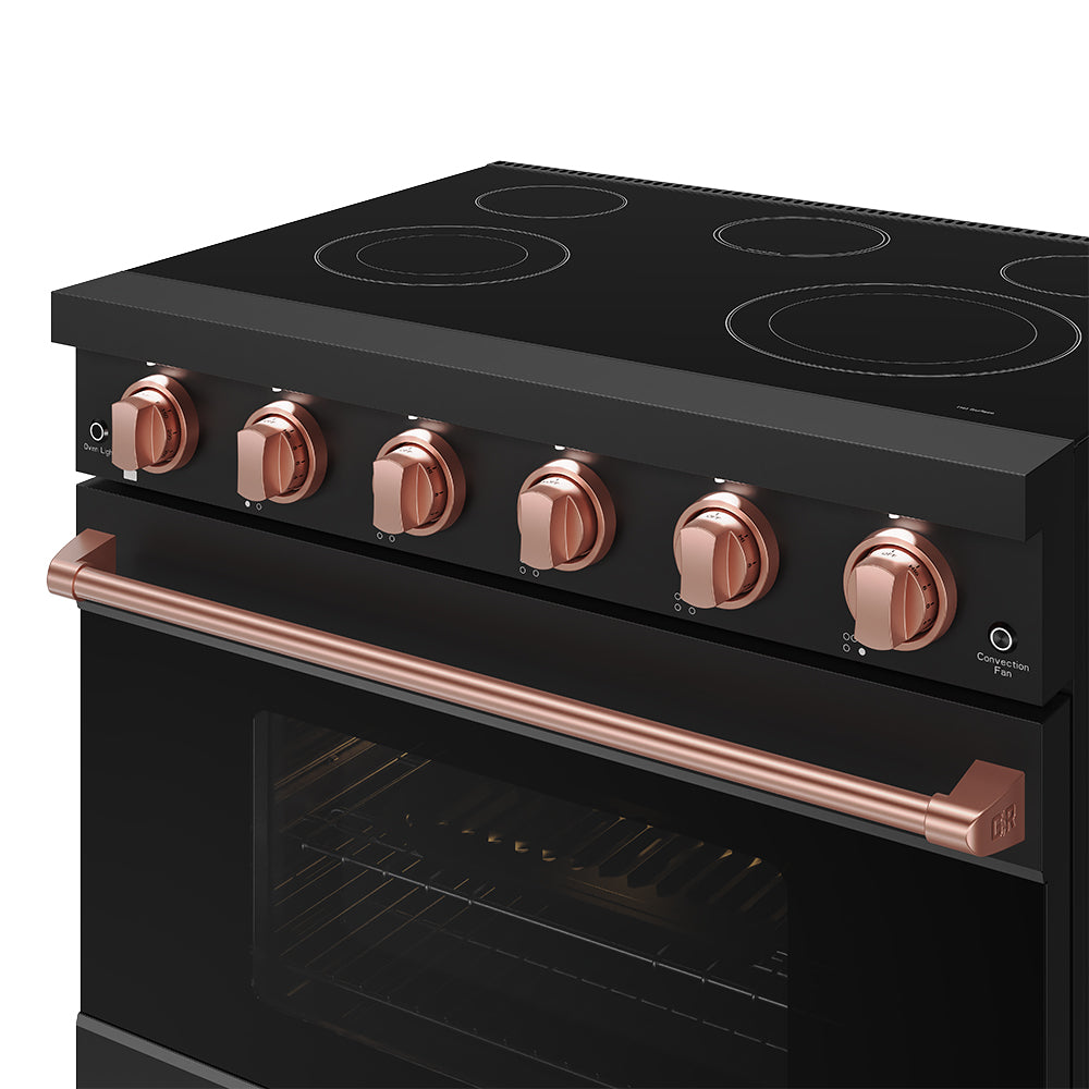36 Inch Professional Electric Range in Black/Rose Gold | Gordon Ramsay Series