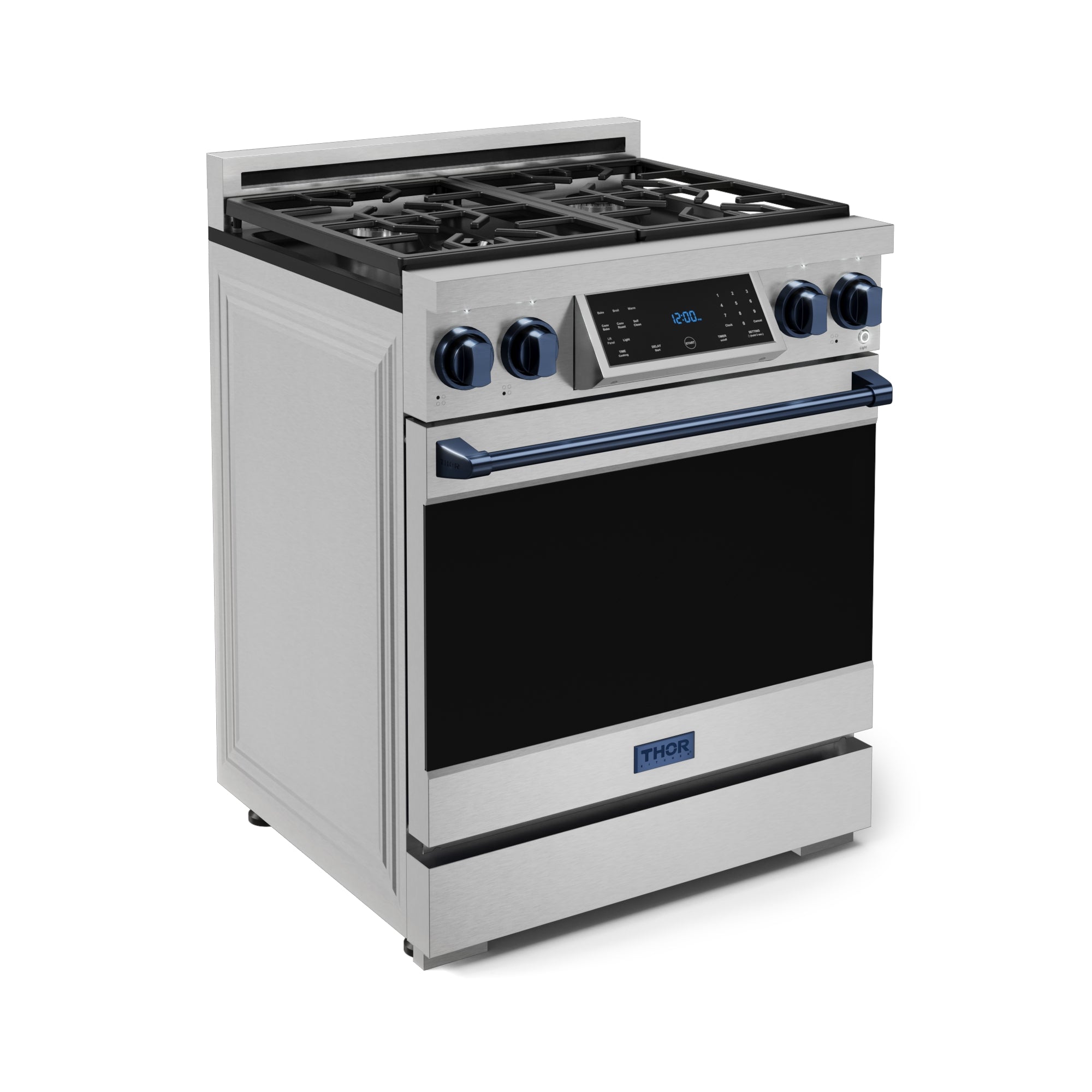 30 Inch Professional Gas Range with Tilt Panel Touch Control in Stainless Steel/Blue | Gordon Ramsay Series