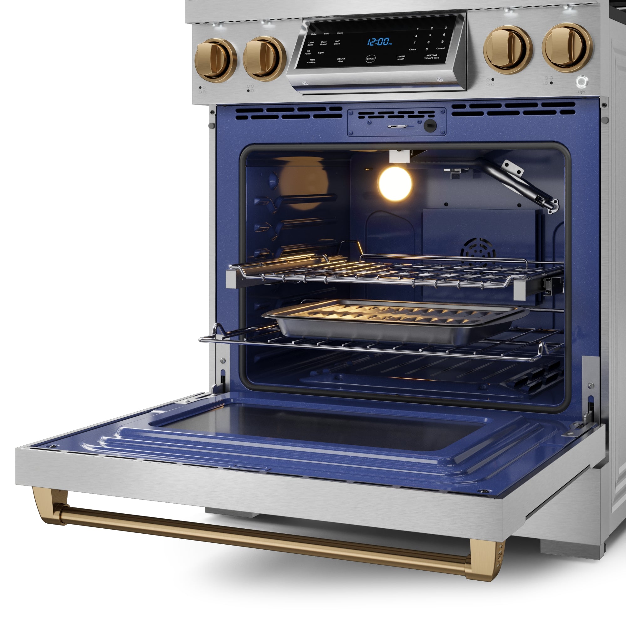 30 Inch Professional LP Range with Tilt Panel Touch Control in Stainless Steel/Bronze | Gordon Ramsay Series