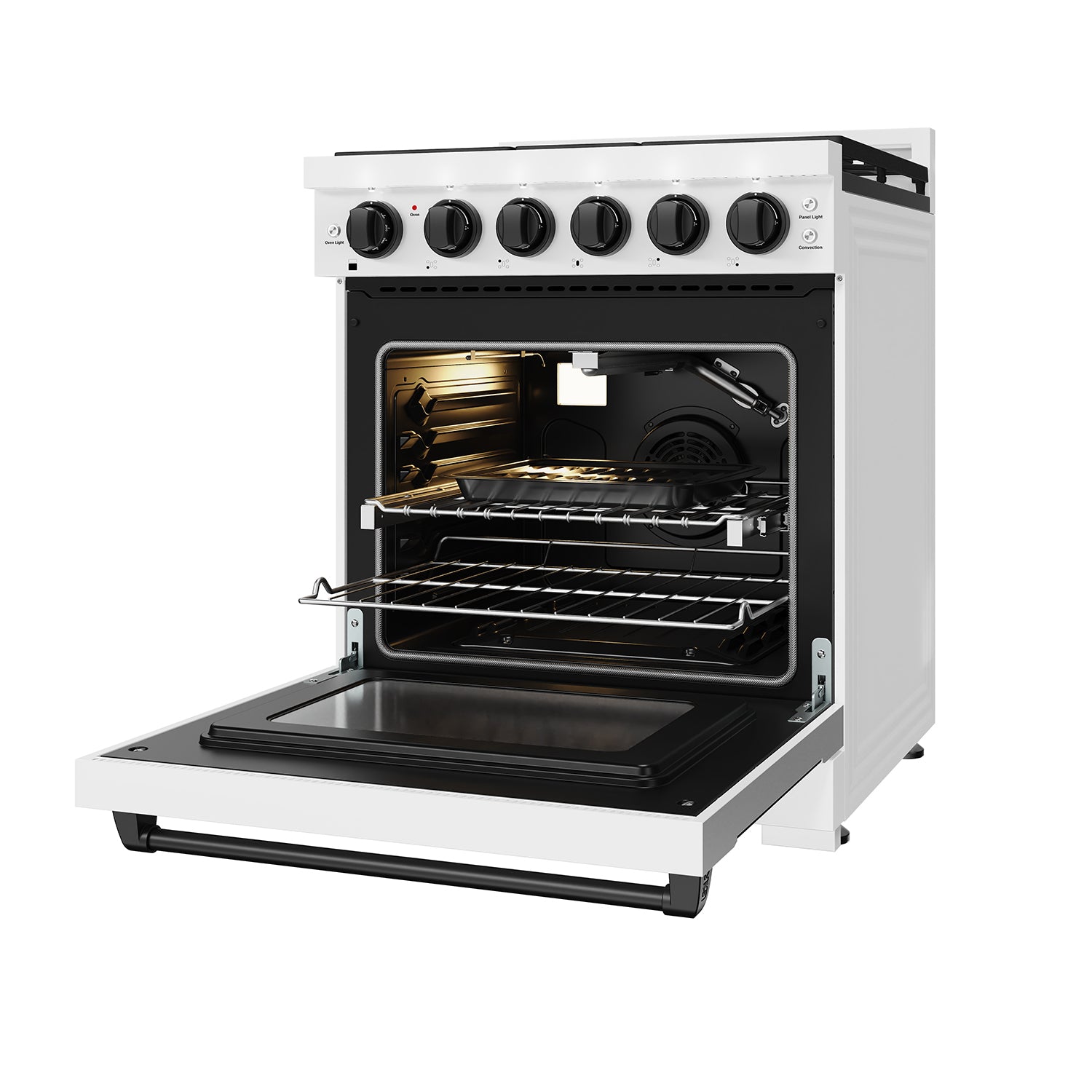 30 Inch Professional Gas Range with Precision Knob Control in White and Black | Gordon Ramsay Series