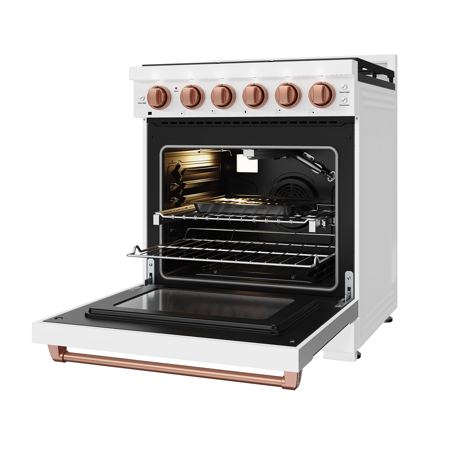 30 Inch Professional Gas Range with Precision Knob Control in White and Rose Gold | Gordon Ramsay Series