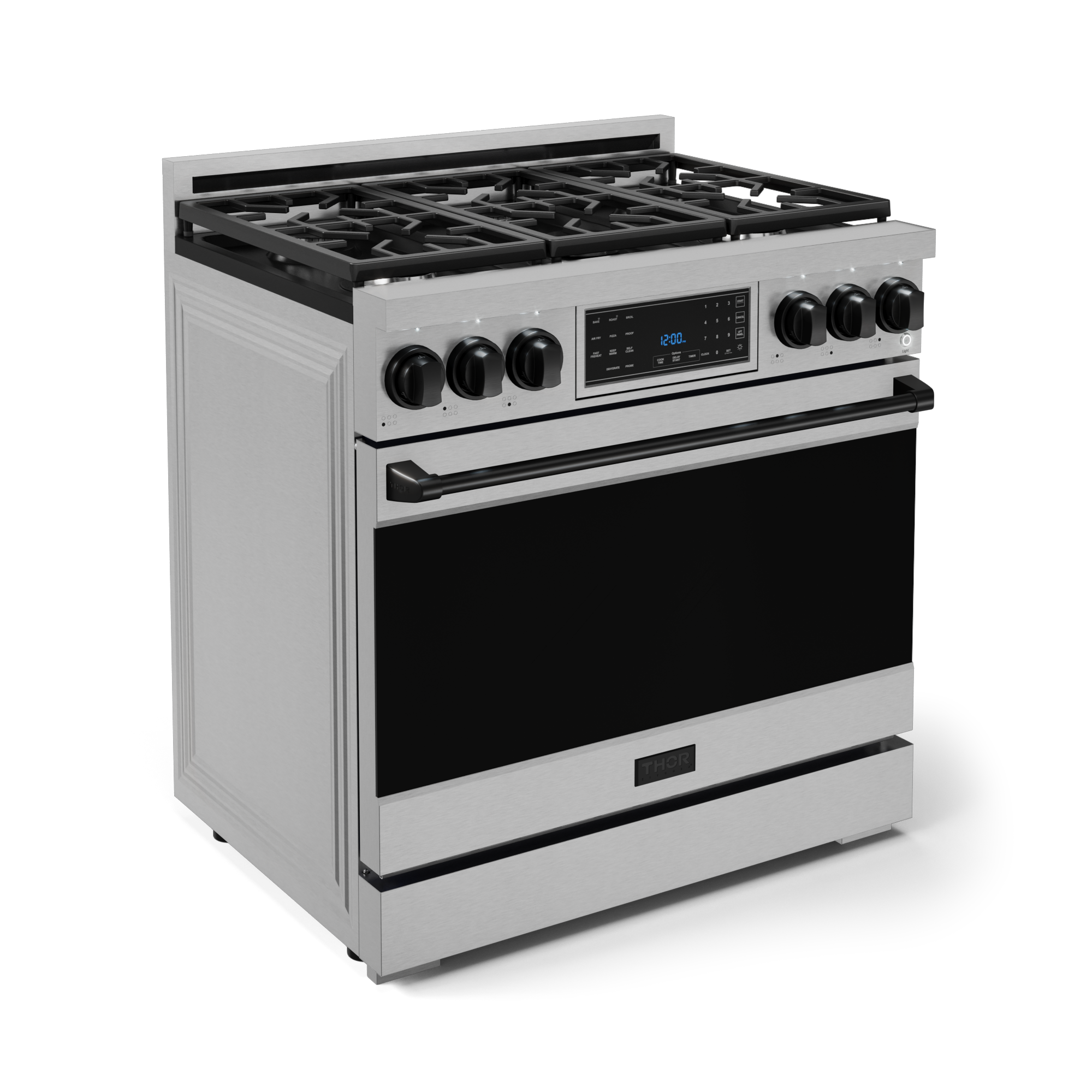 36 Inch Professional Gas Range with Tilt Panel Touch Control in Stainless Steel/Black | Gordon Ramsay Series