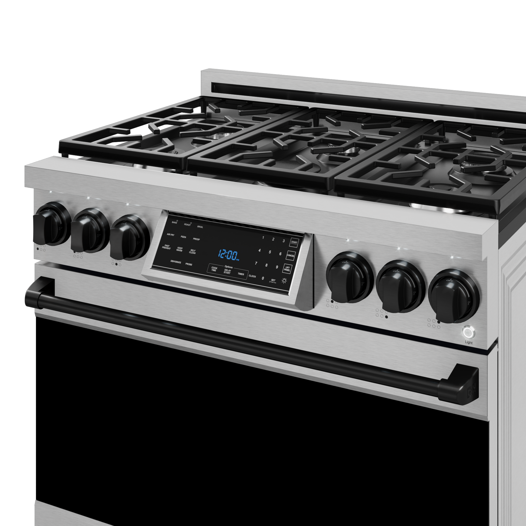 36 Inch Professional Gas Range with Tilt Panel Touch Control in Stainless Steel/Black | Gordon Ramsay Series