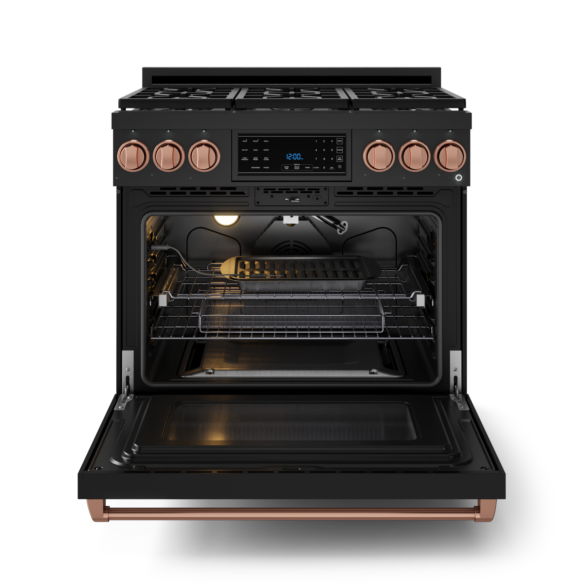 36 Inch Professional LP Range with Tilt Panel Touch Control in Black/Rose Gold | Gordon Ramsay Series