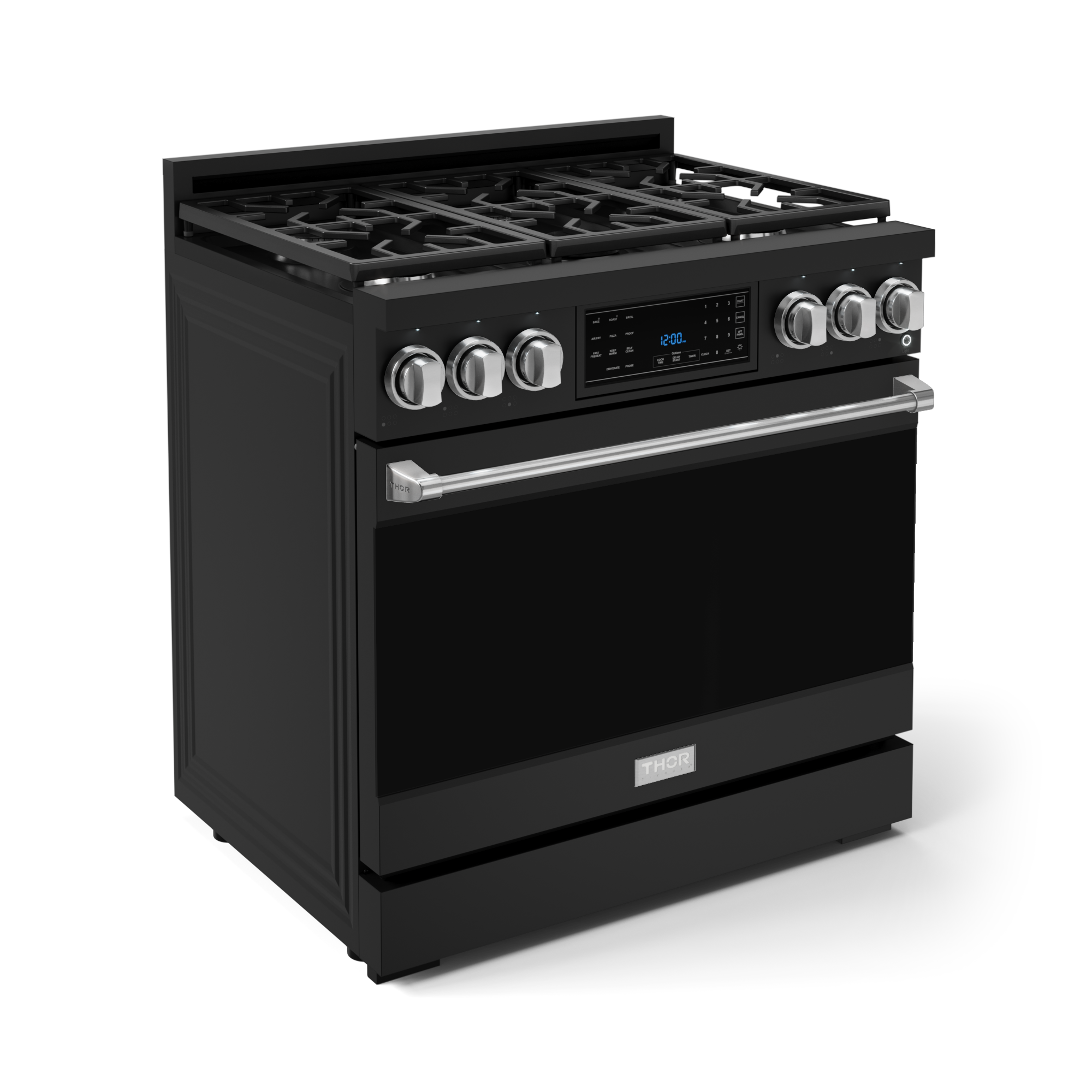 36 Inch Professional Gas Range with Tilt Panel Touch Control in Black/Stainless Steel | Gordon Ramsay Series