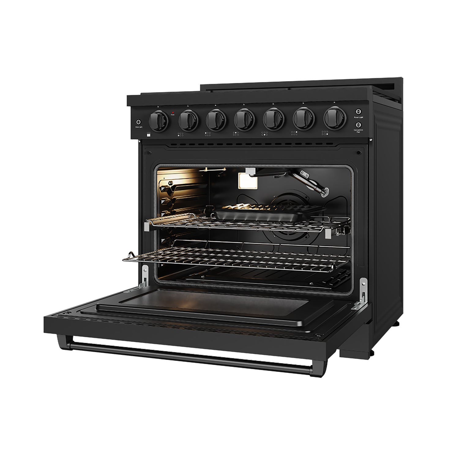 36 Inch Professional Liquid Propane Range with Precision Knob Control in Black | Gordon Ramsay Series