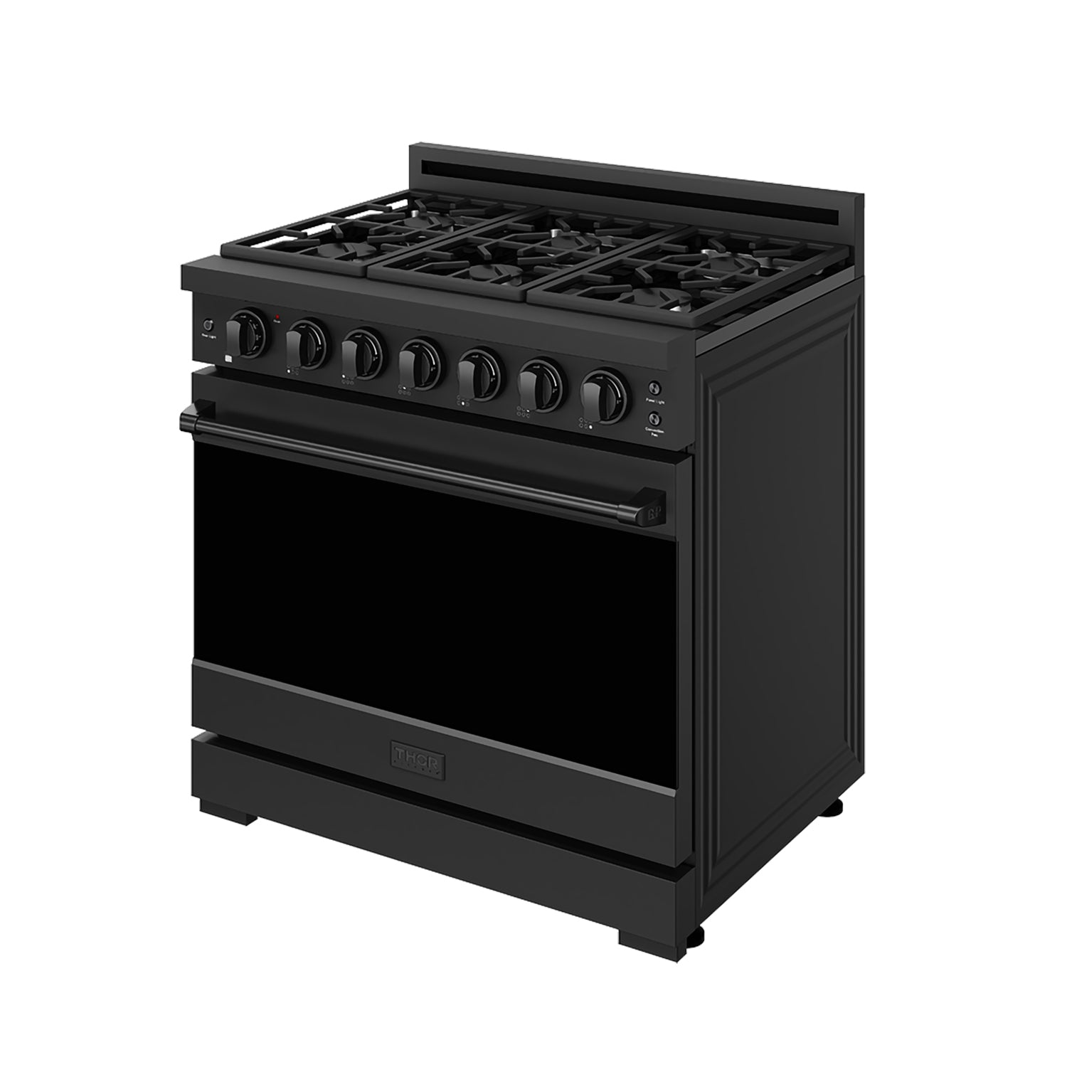 36 Inch Professional Liquid Propane Range with Precision Knob Control in Black | Gordon Ramsay Series