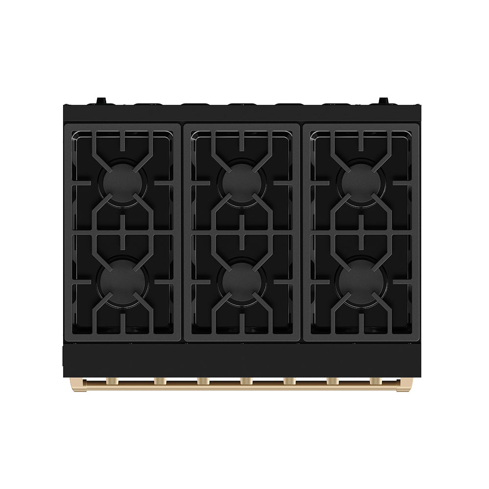 36 Inch Professional Gas Range with Precision Knob in Black and Bronze | Gordon Ramsay Series