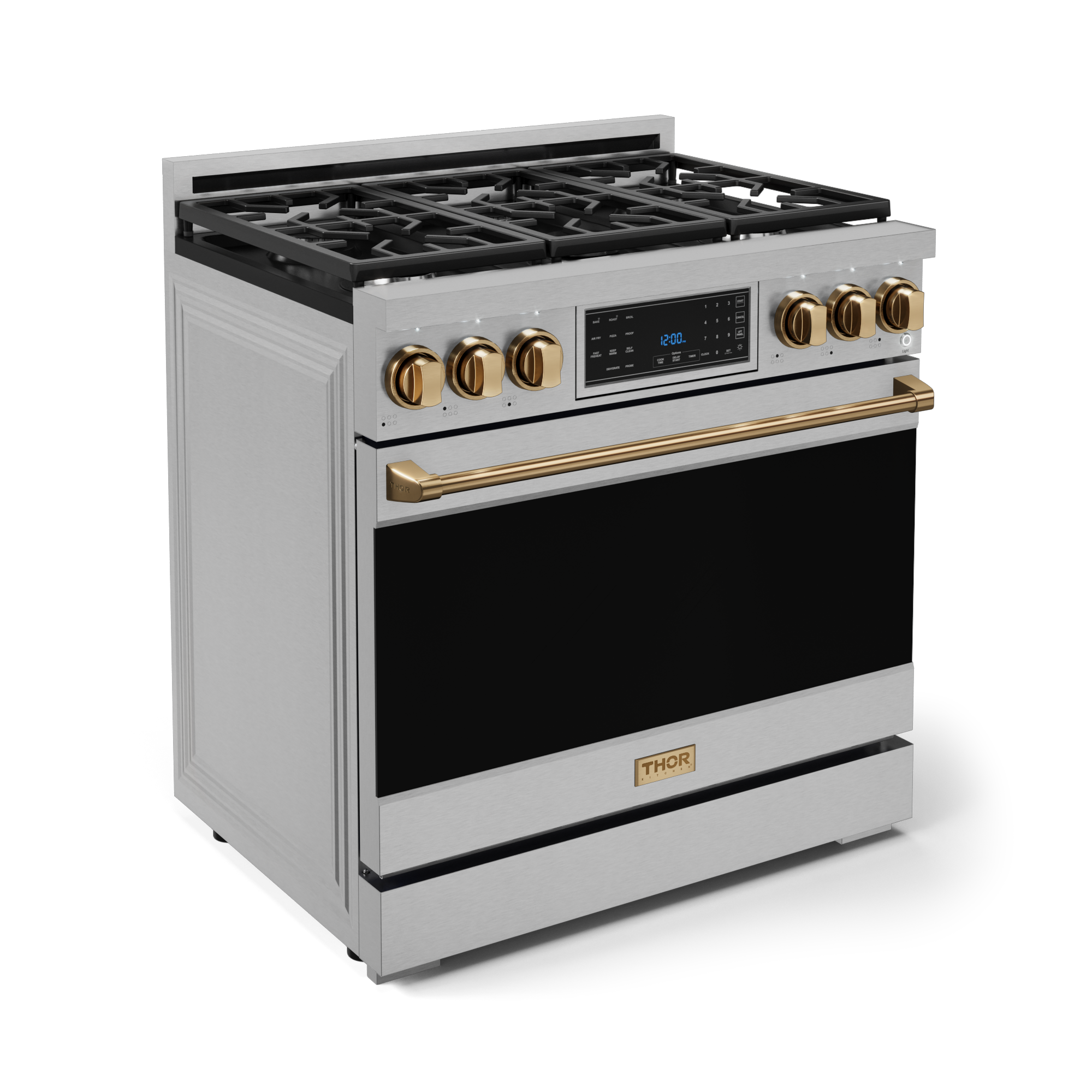 36 Inch Professional Gas Range with Tilt Panel Touch Control in Stainless Steel/Bronze | Gordon Ramsay Series